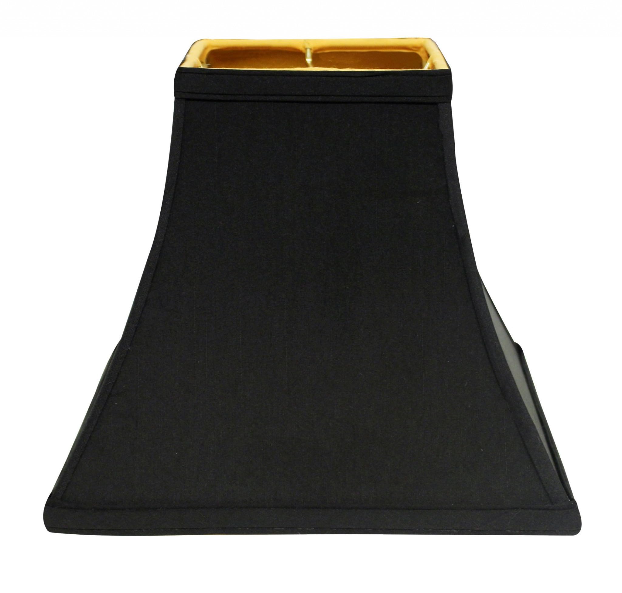 9'' X10'' Black With Gold Lining Shantung Silk Bell Lampshade