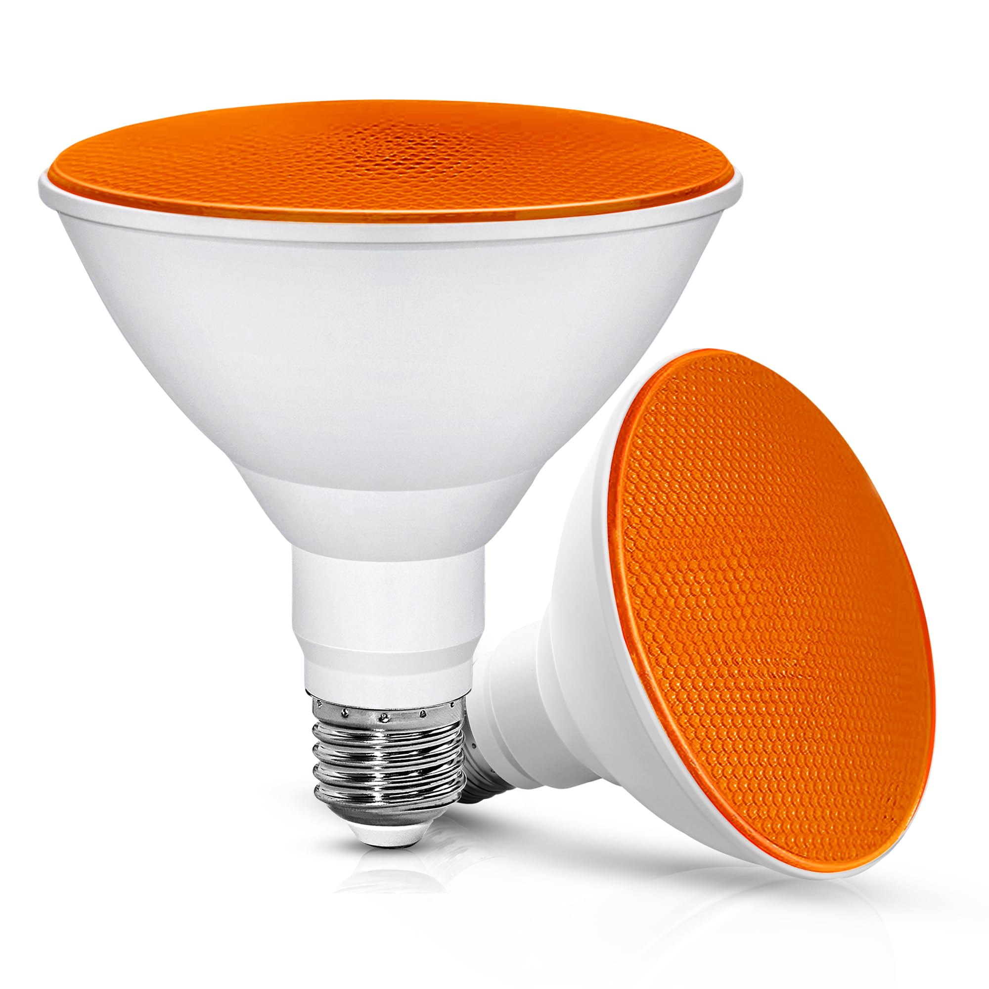 Led Par38 Flood Orange Light Bulb - 150W Equivalent Halloween Flood Lighting  15W E26 Base Orange Led Lights  For Halloween Party Decoration  Porch  Home Lighting  Holiday Lighting Outdoor  2 Pack