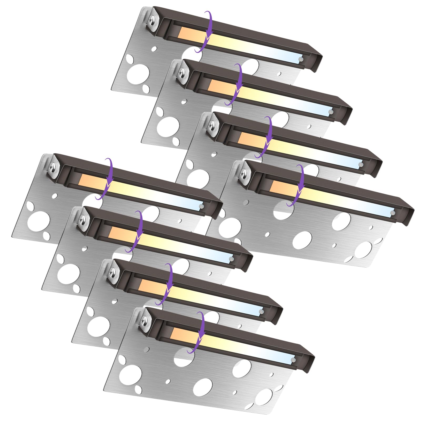 Sofiton 8-Pack 7 Inch Retaining Wall Lights  5W 200LM LED Hardscape Lighting Swivel  2700K-5000K Selectable 12-24V AC/DC  IP65 Waterproof Low Voltage Step Lights Outdoor  ETL Certified