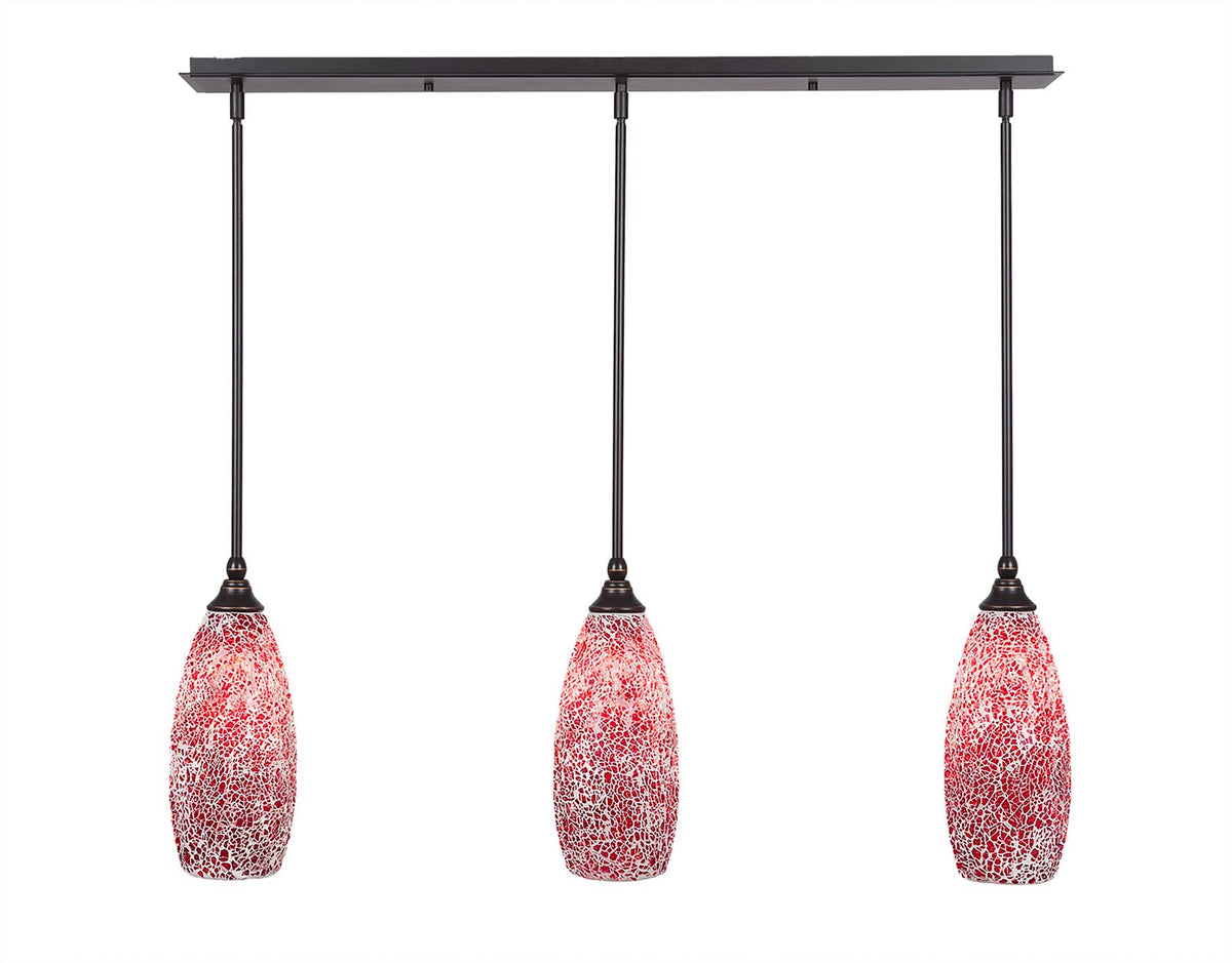 Toltec Lighting 3 Light Linear Pendalier In Dark Granite (36-Dg-5066)
