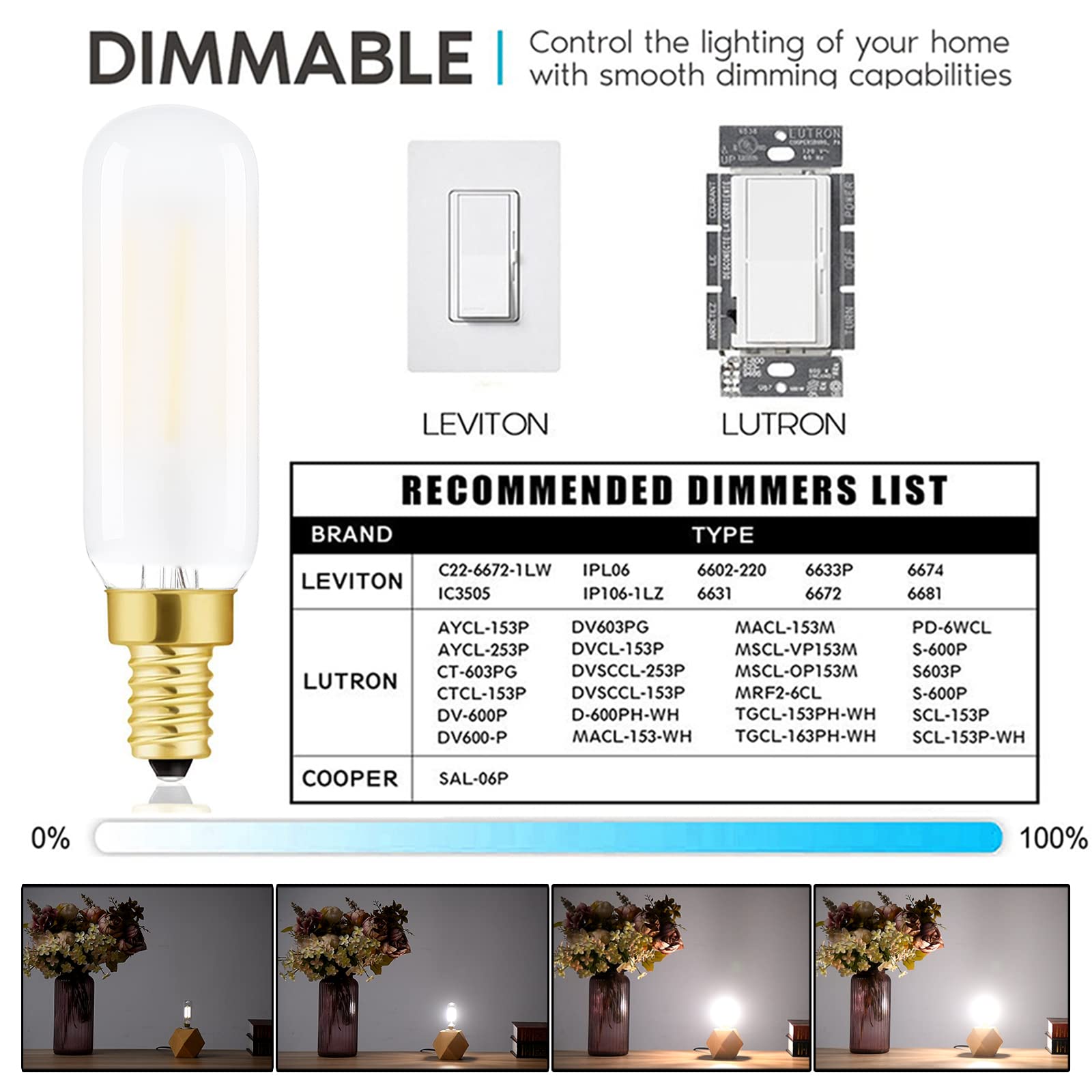 LVYE E12 Frosted LED Bulb 6W Dimmable 600LM Daylight Glass 6-Pack