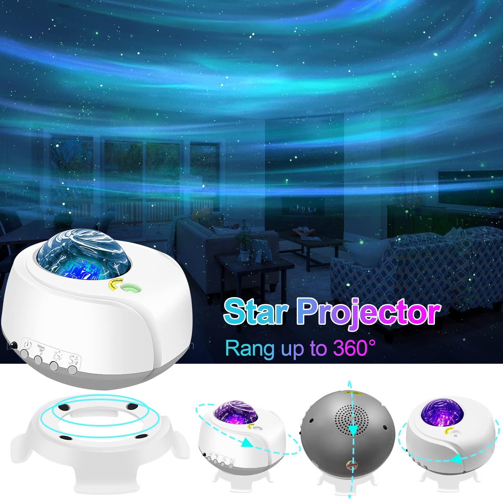 Fliti The Largest Coverage Area Galaxy Lights Projector, Star Projector, With Changing Nebula And Galaxy Shapes Galaxy Night Lig