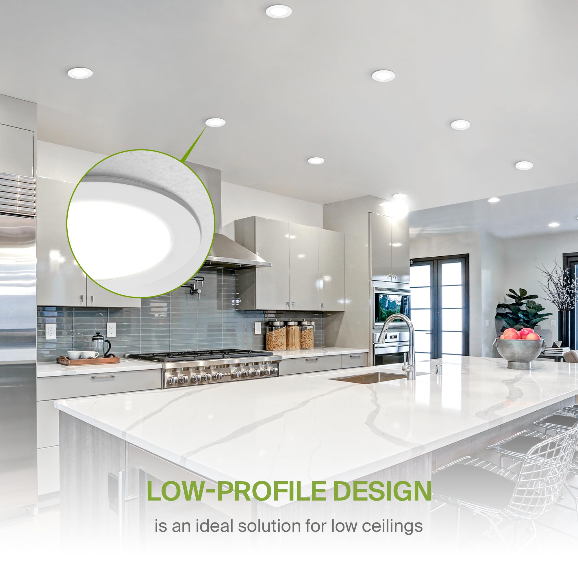 Asd 6 Pack Led Recessed Lighting 4 Inch 12W  5 Cct 2700K-5000K Cri90+  Ic Rated Ultra Thin Dimmable Ceiling Lights With J Box  Canless Wafer Downlight  Round Slim Panel Light  Energy Star Etl  White