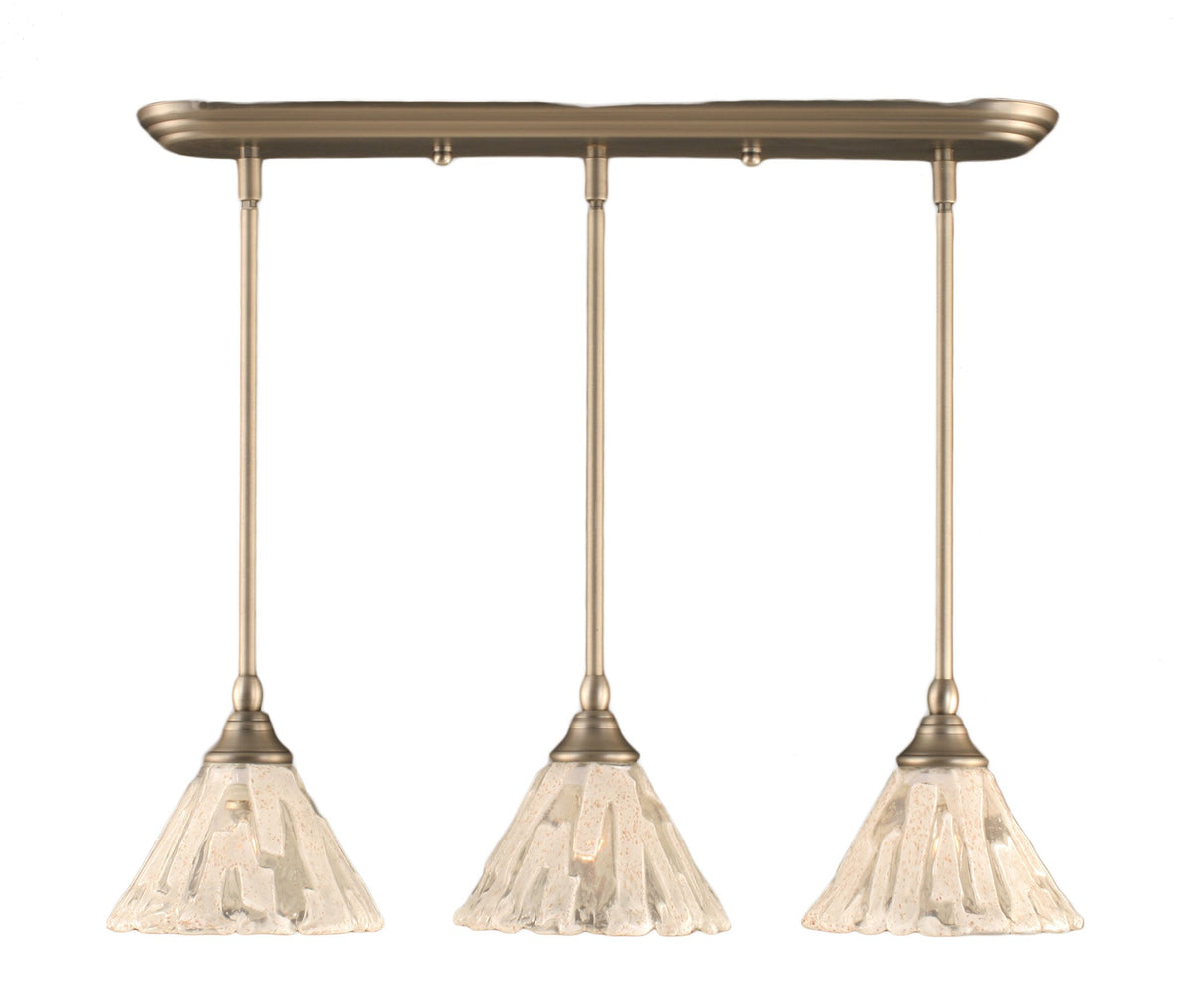 Toltech Lighting 25-Bn-7195 7-Inch Multi Light Mini-Pendant Brushed Nickel Finish With Italian Ice Glass