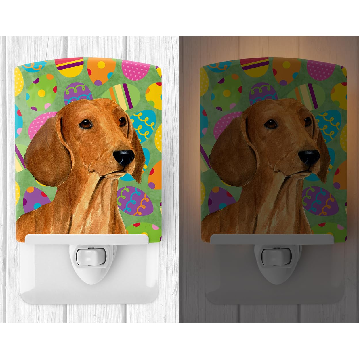 Carolines Treasures Ceramic Night Light Dachshund Easter Eggtravaganza 6x4x3in Multicolor Model SS4832CNL