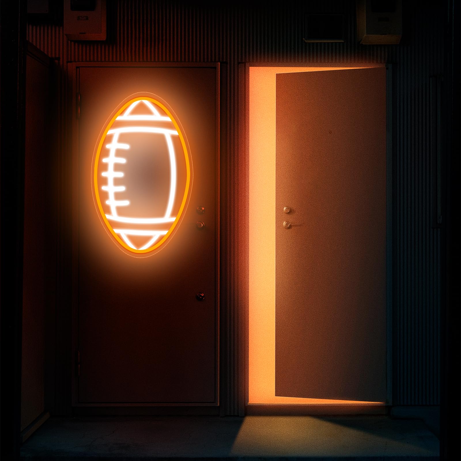 Football Neon Sign For Wall Decor, Dimmable Football Led Signs, Football Shaped Neon Light Rugby Neon Lights For Man Cave, Teens, Boys, And Girls' Bedrooms And Game Rooms Decor Football Fans Present