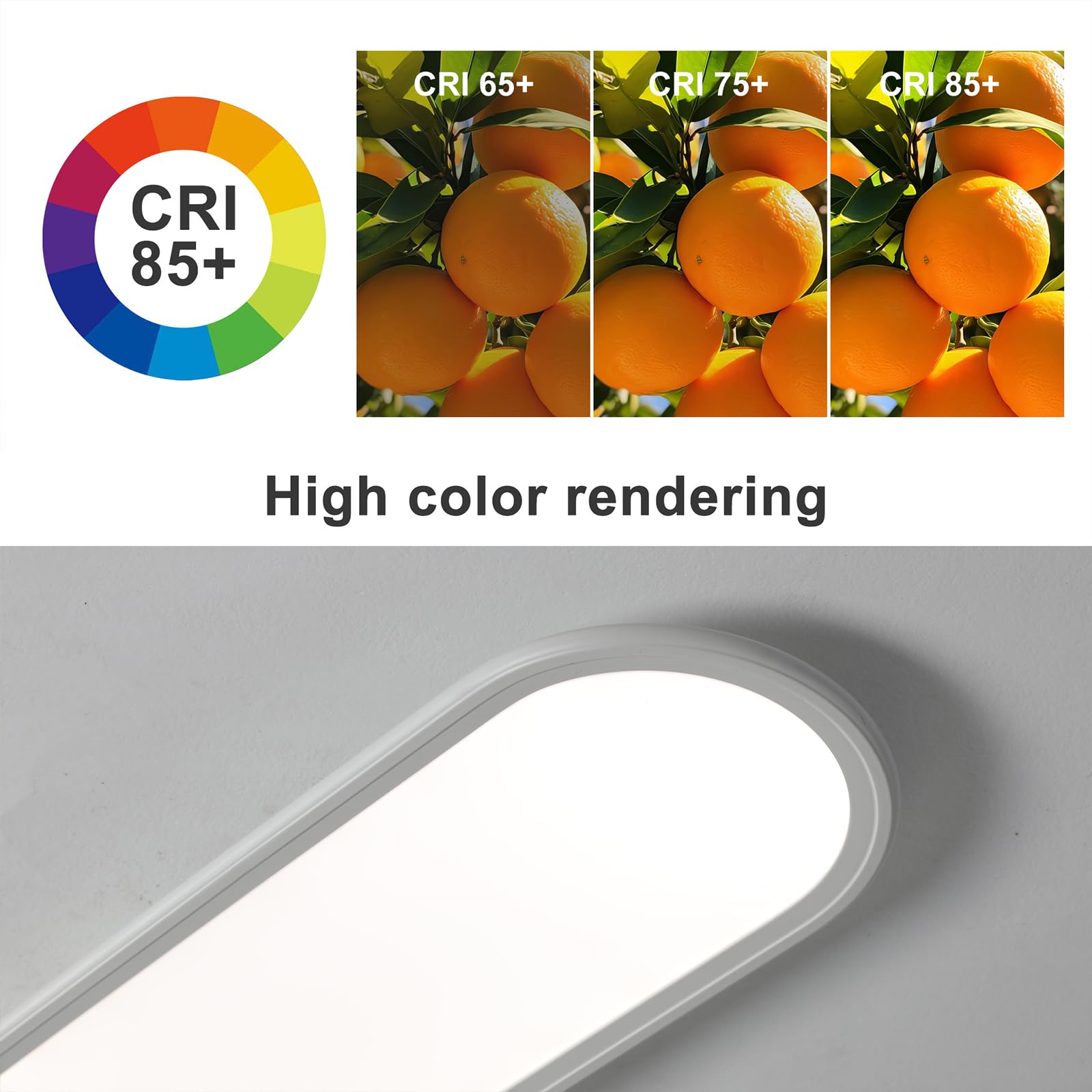 Ganeed 4.59Ft 60W Dimmable Modern Led Linear Kitchen Ceiling Lamp  High Brightness Flush Mount Low Profile Long Ceiling Light Fixture For Shop Lighting Home Closet Laundry  White