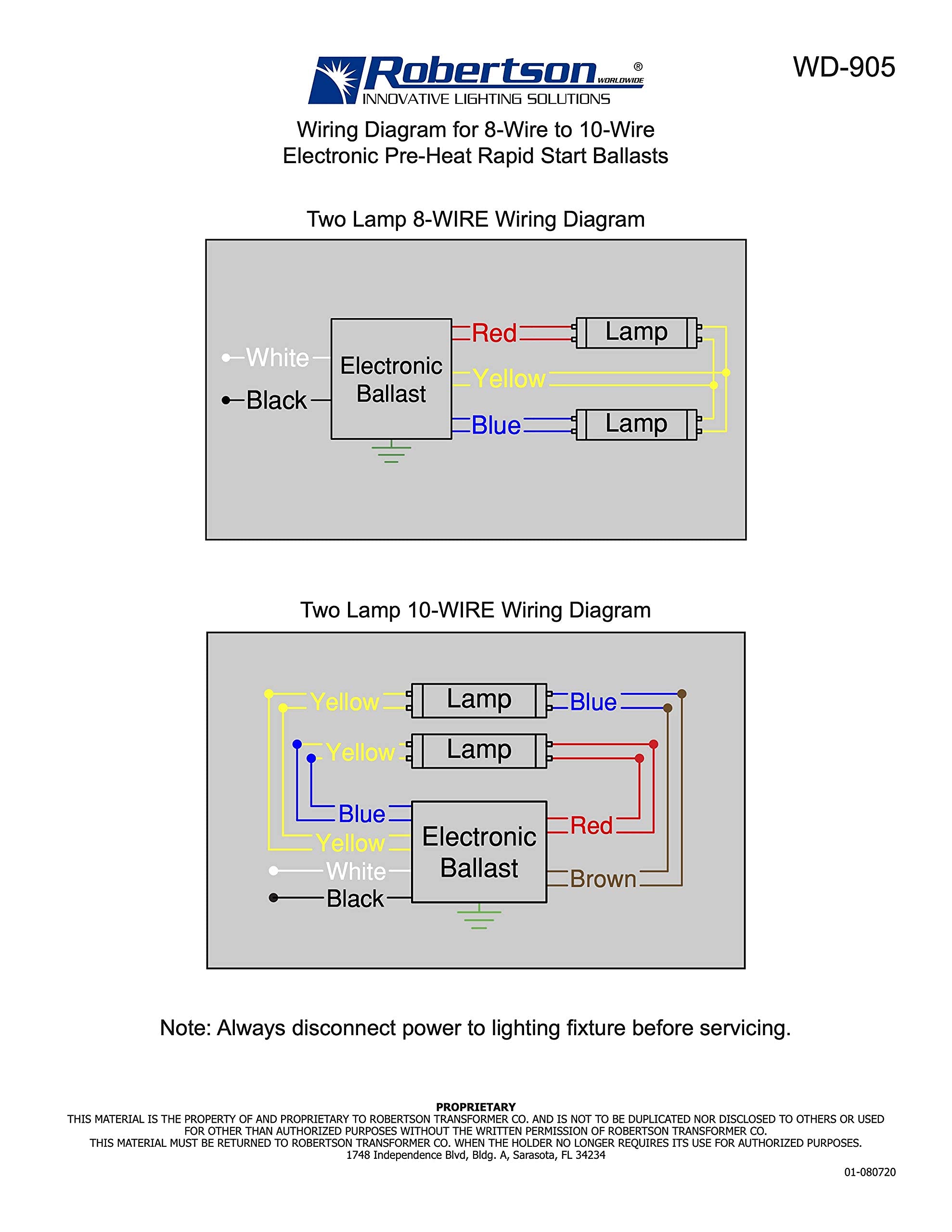 Robertson 3P20132 Fluorescent Eballast For 2 F40T12 Linear Lamps, Preheat- Rapid Start, 120Vac, 50-60Hz, Normal Ballast Factor, Npf, Model Rsw234T12120 /A