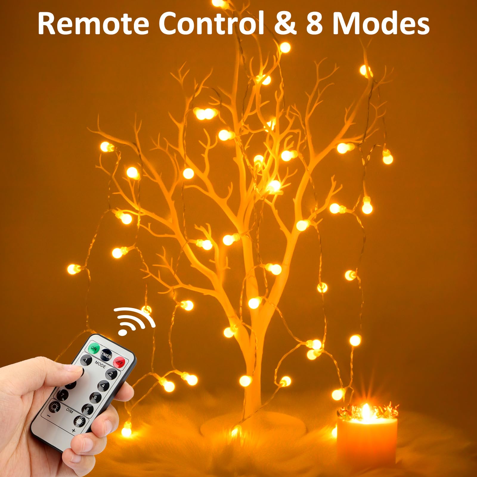 Koopower 40Ft 100 Led Globe Lights Plug-In With Timer & Remote, 8 Modes, Ip44 Waterproof For Christmas, Party, Garden, Wedding -