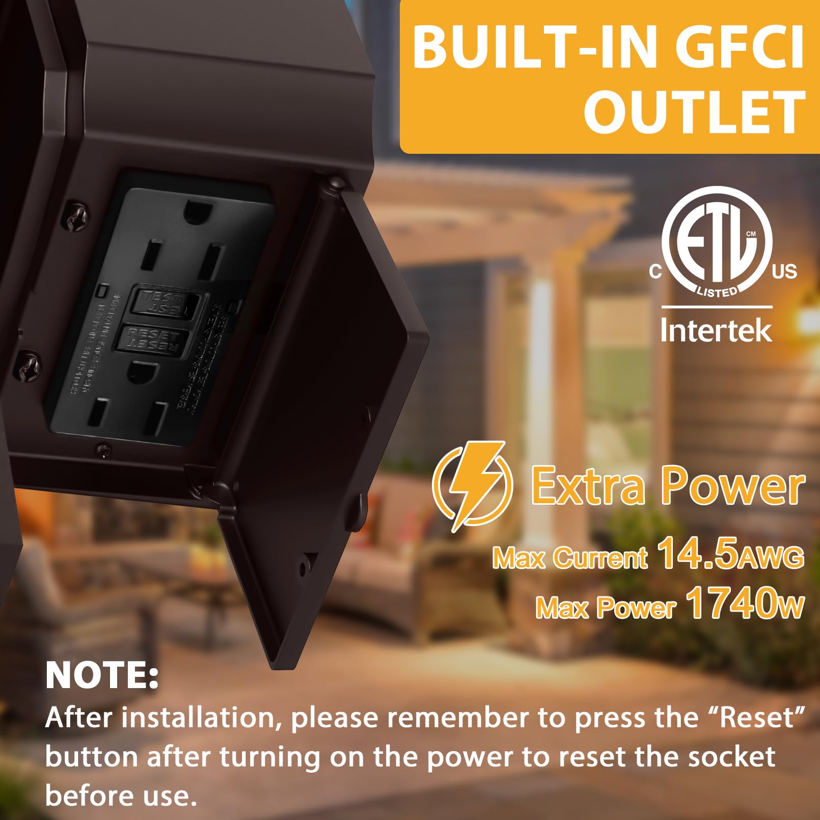 Outdoor Motion Sensor Lights, 2 Pack Porch Lights With Outlet, Dusk To Dawn Exterior Light Fixture, Anti-Rust Waterproof Outdoor