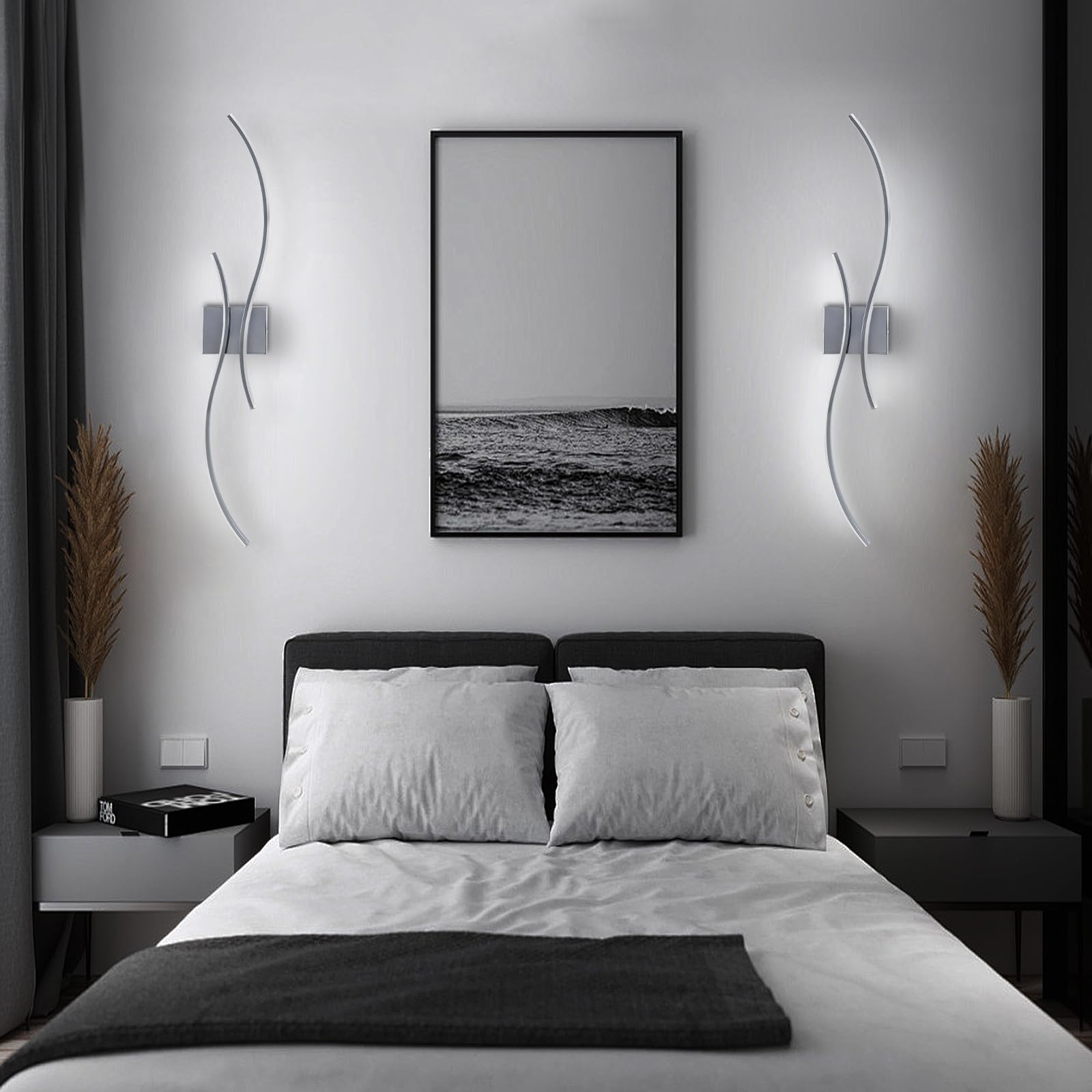 CANEOE Modern LED Wall Sconce, 39" Hard-wired Chrome Bathroom Vanity Light, Model WL-SBLCH, 6000K Indoor Lighting Fixture