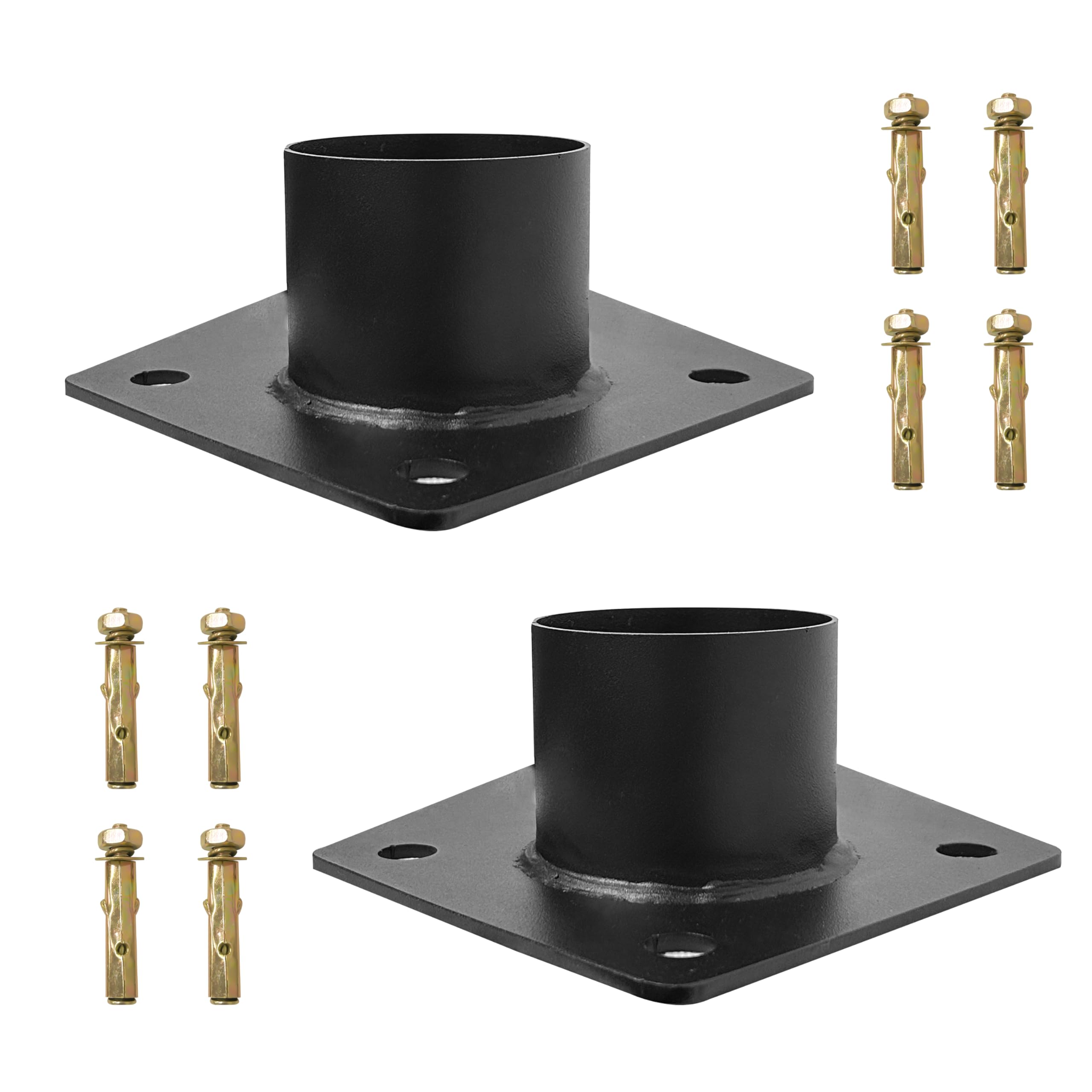 3 Inch Pier Mount Base - Heavy Duty Metal Post Light Adapter - Outdoor Bracket for Lights, Mailboxes, Light Poles & Flagpoles (2