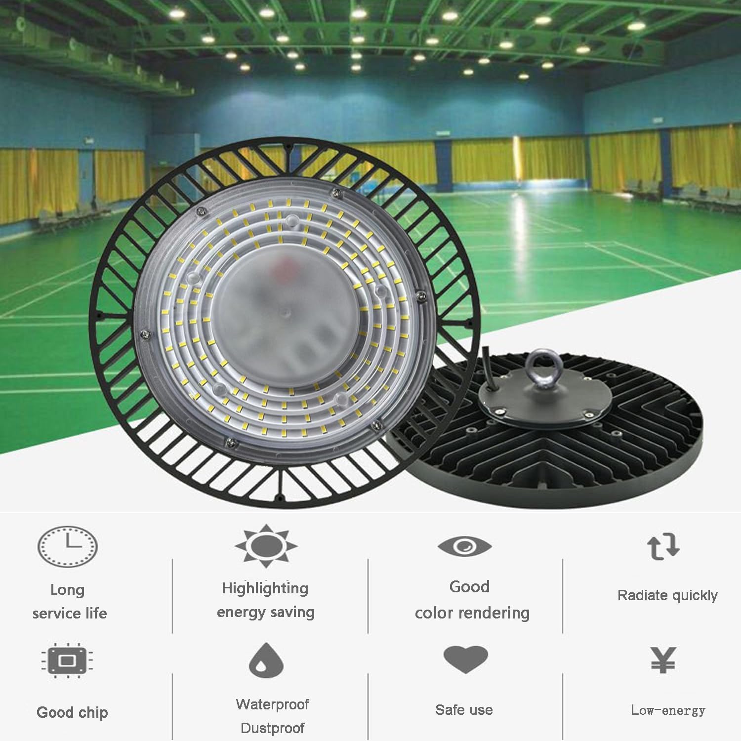 Tiyahomey 300W-4Pack Ufo Led High Bay Light,30000Lm 6000K Daylight 2000W Equivalent With Us Plug Cable Led Garage Lights Commerc