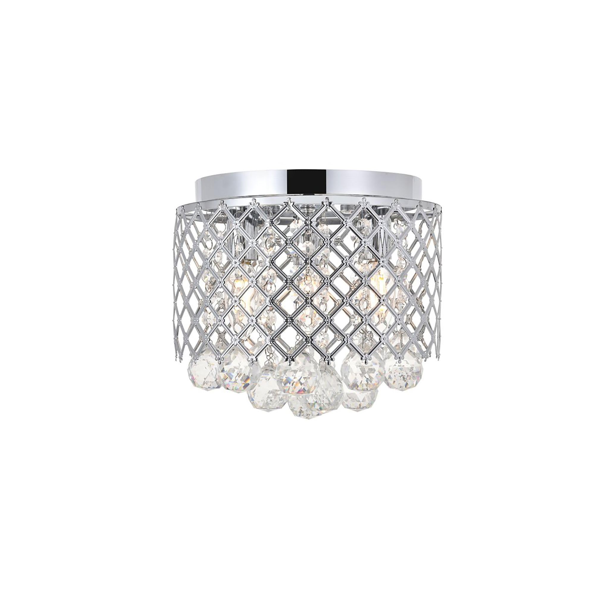 Living District Indoor Modern Home Decor Bright Tully 3 Light Chrome Flush Mount