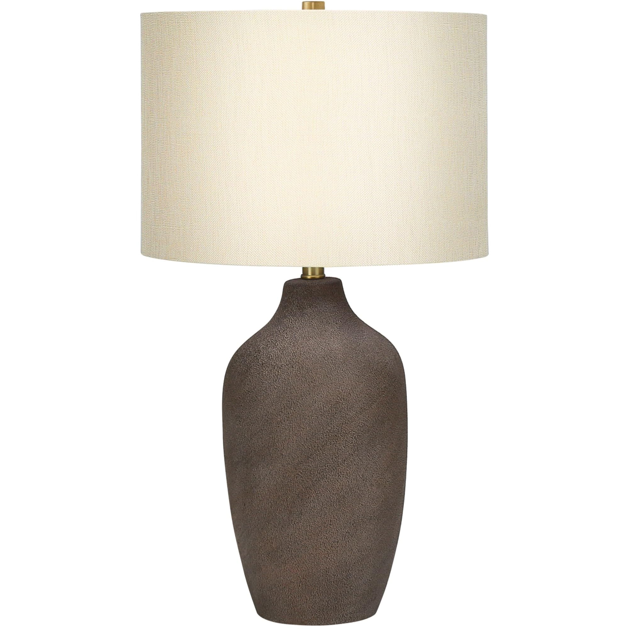 Monarch Specialties I 9709 Lightingtable Lamp, Grey Ceramic, Beige Shade, Contemporary