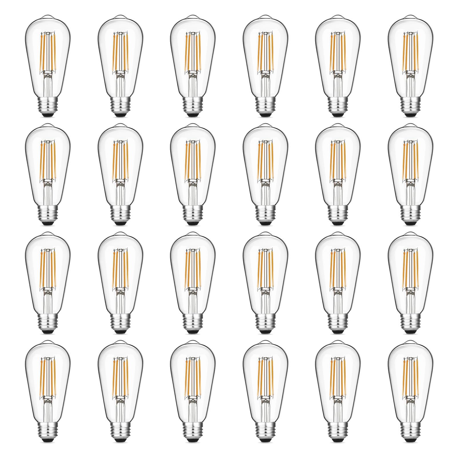 Gozelux Vintage Led Edison Bulb Dimmable 60W Equivalent 750 Lumens, 6W Light Bulbs Warm White 2700K, Antique St58 Filament Bulb 