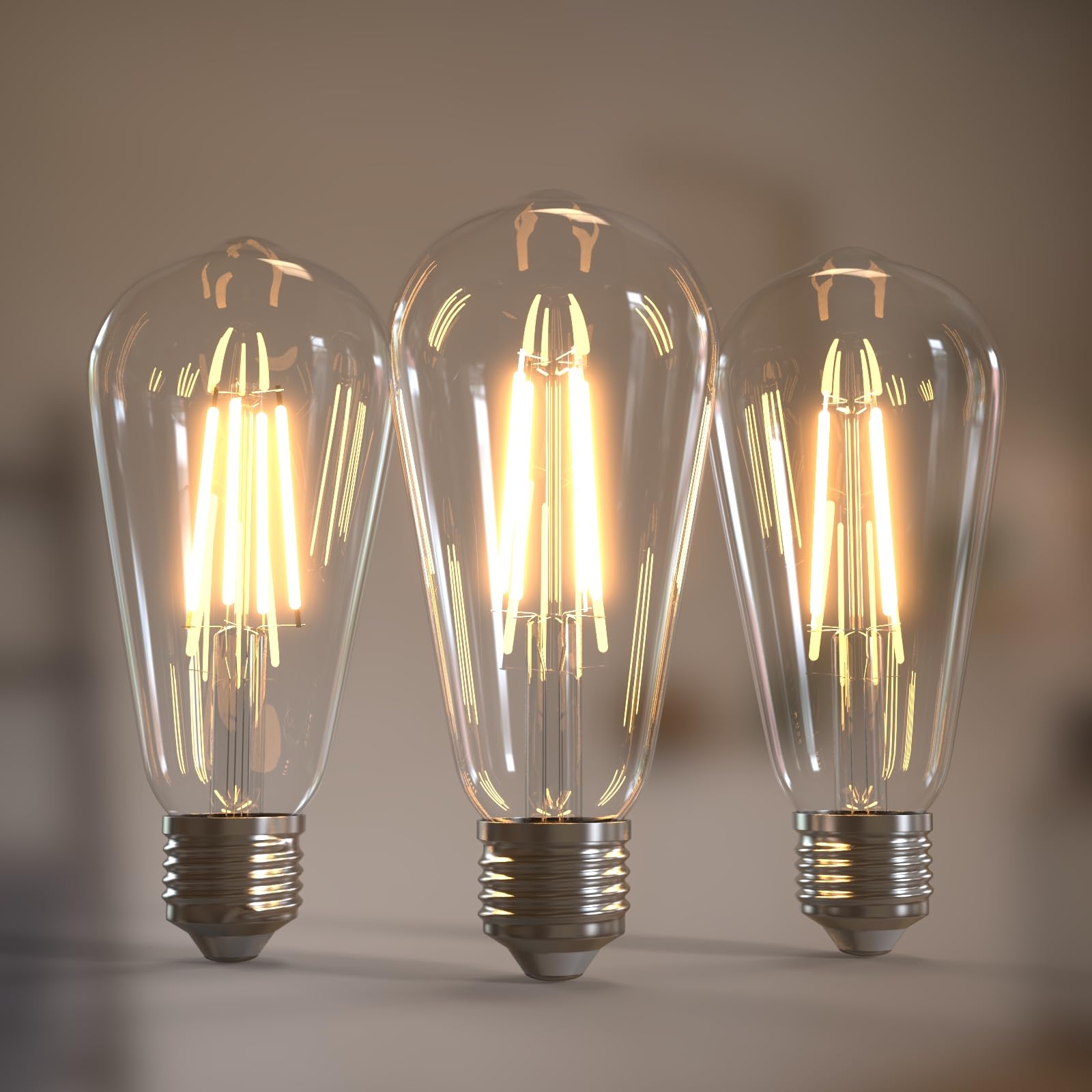 Jensense Edison Bulbs 6W E26 LED Bulb (2700K Warm White, 1 Pack)