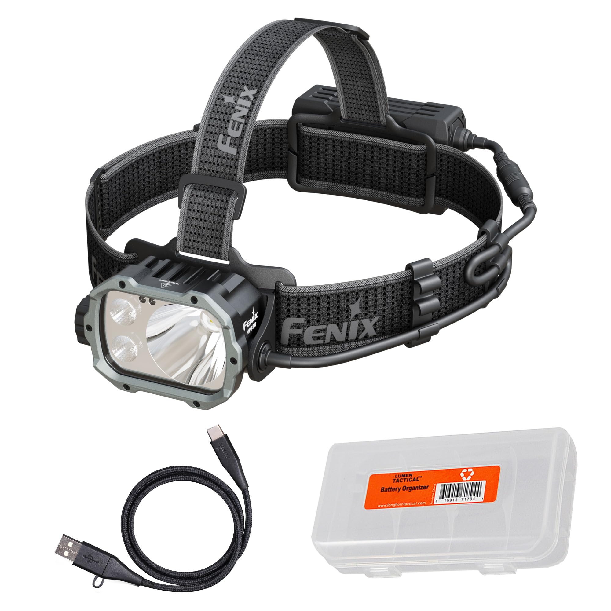 Fenix HP35R 4000 Lumen USB-C Rechargeable Headlamp, with Spotlight, Floodlight and red Light for Search and Rescue, Outdoor use,