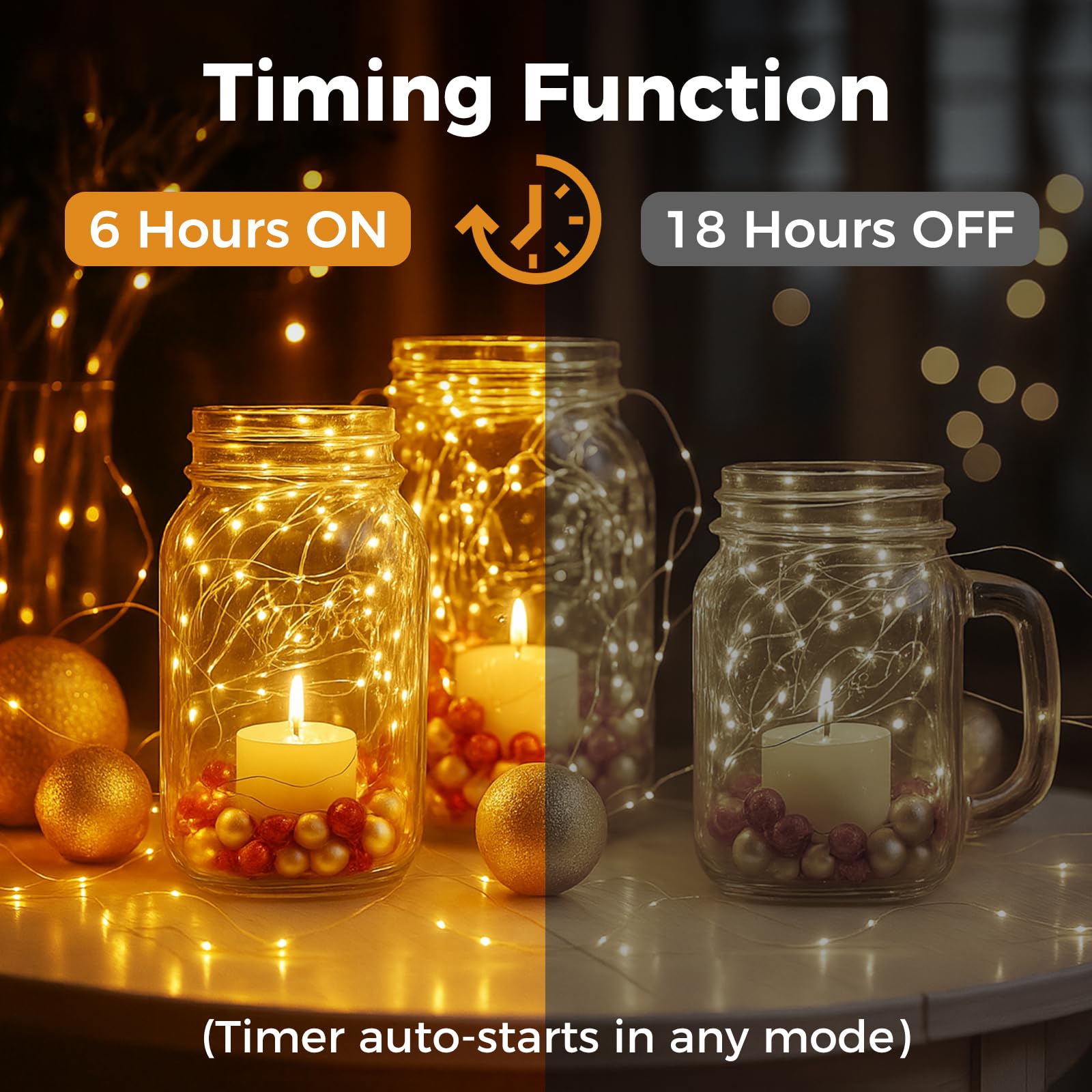 Litogo 6 Pack Fairy Lights, 20 Led Warm White Twinkle Light, 7Ft Waterproof Silver Wire, Battery Operated With Timer For Decor