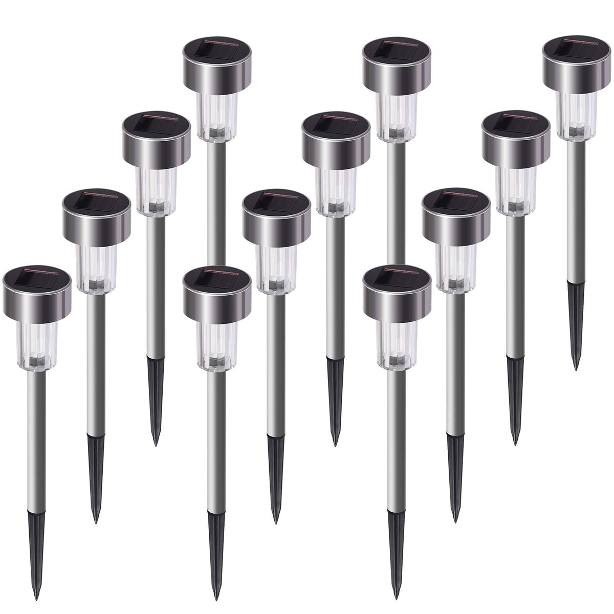 Solar Lights Outdoor Christmas, 16 Pack Solar Yard Lights Garden Light Solar Powered Waterproof Steel Metal Auto On/Off Lights Bright up to 10 Hrs for Pathway Walkway Patio Yard Garden Lawn Driveway