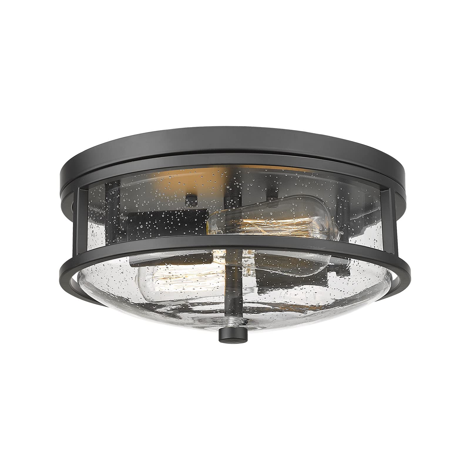 Rosient Flush Mount Ceiling Light Fixture, 12 Inch 2-Light Modern Farmhouse Semi Ceiling Light with Seeded Glass for Bedroom, En