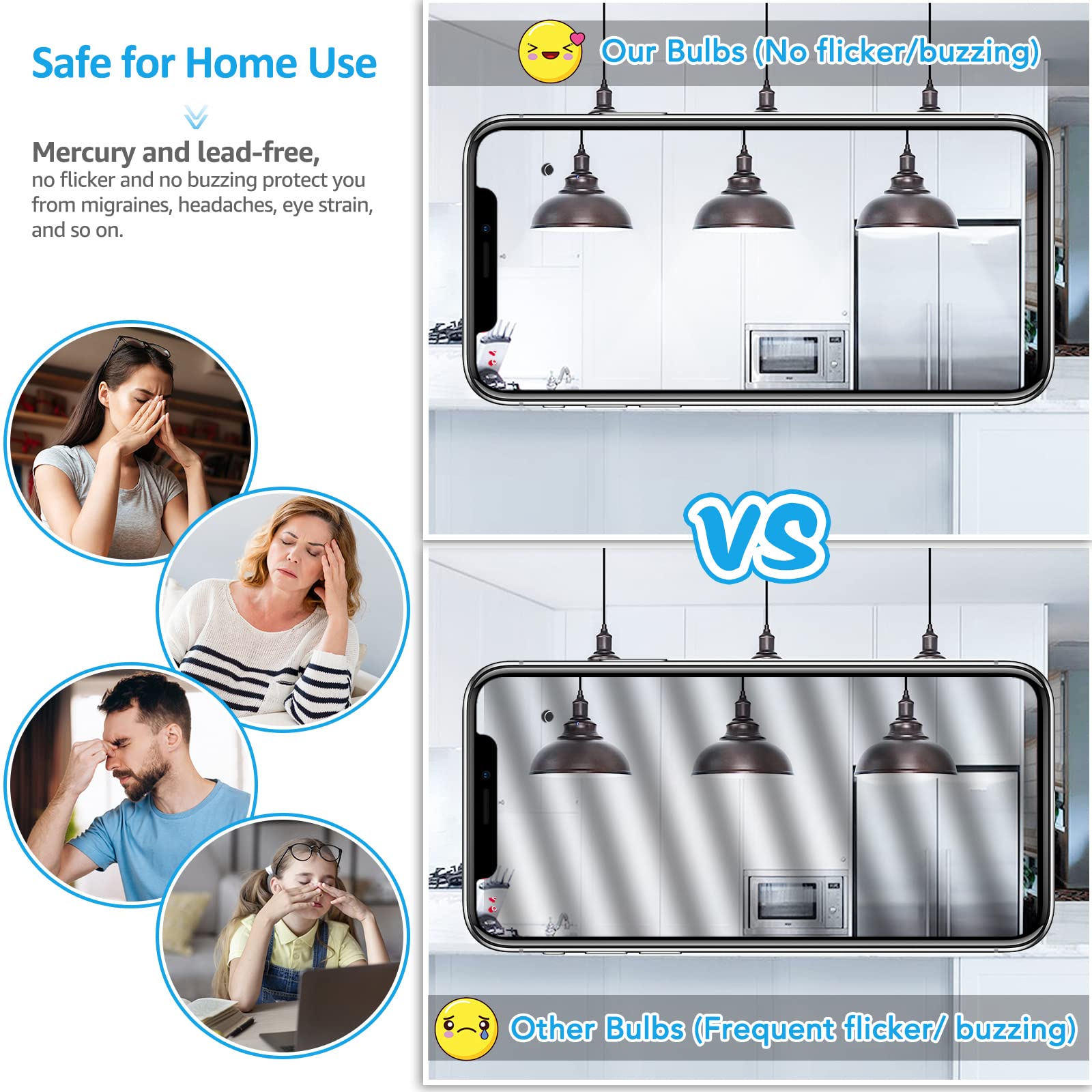 Maxvolador A19 Led Light Bulb, 100 Watt Equivalent, 6000K Daylight Deluxe Led Bulb, 1500 Lumens, E26 Standard Base, No Dimmable,