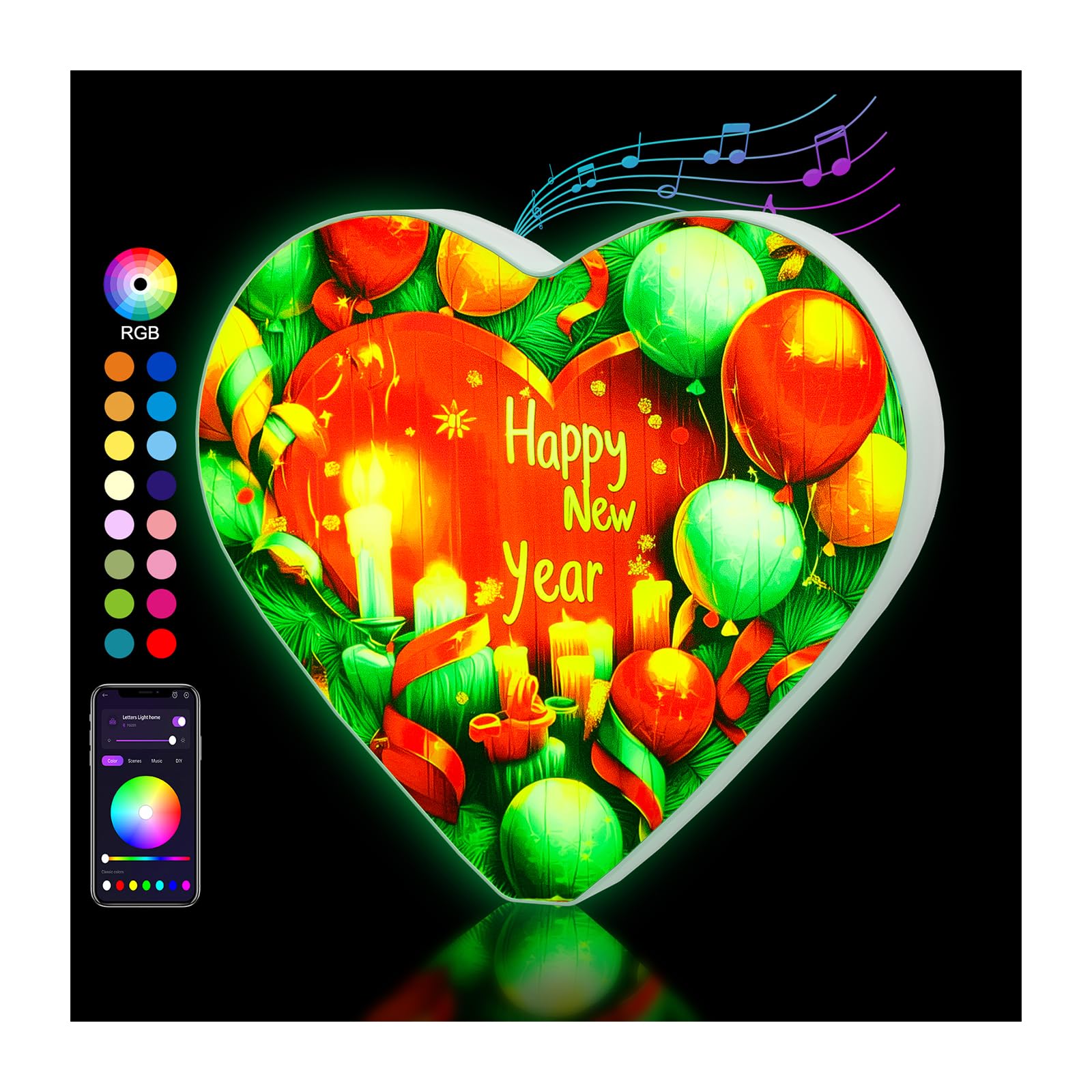 OJQ LED Light Up Letters - Colorful Alphabet Music Sync Decor - DIY Plastic New Year Gift for Girls - Bedroom Wall Decor