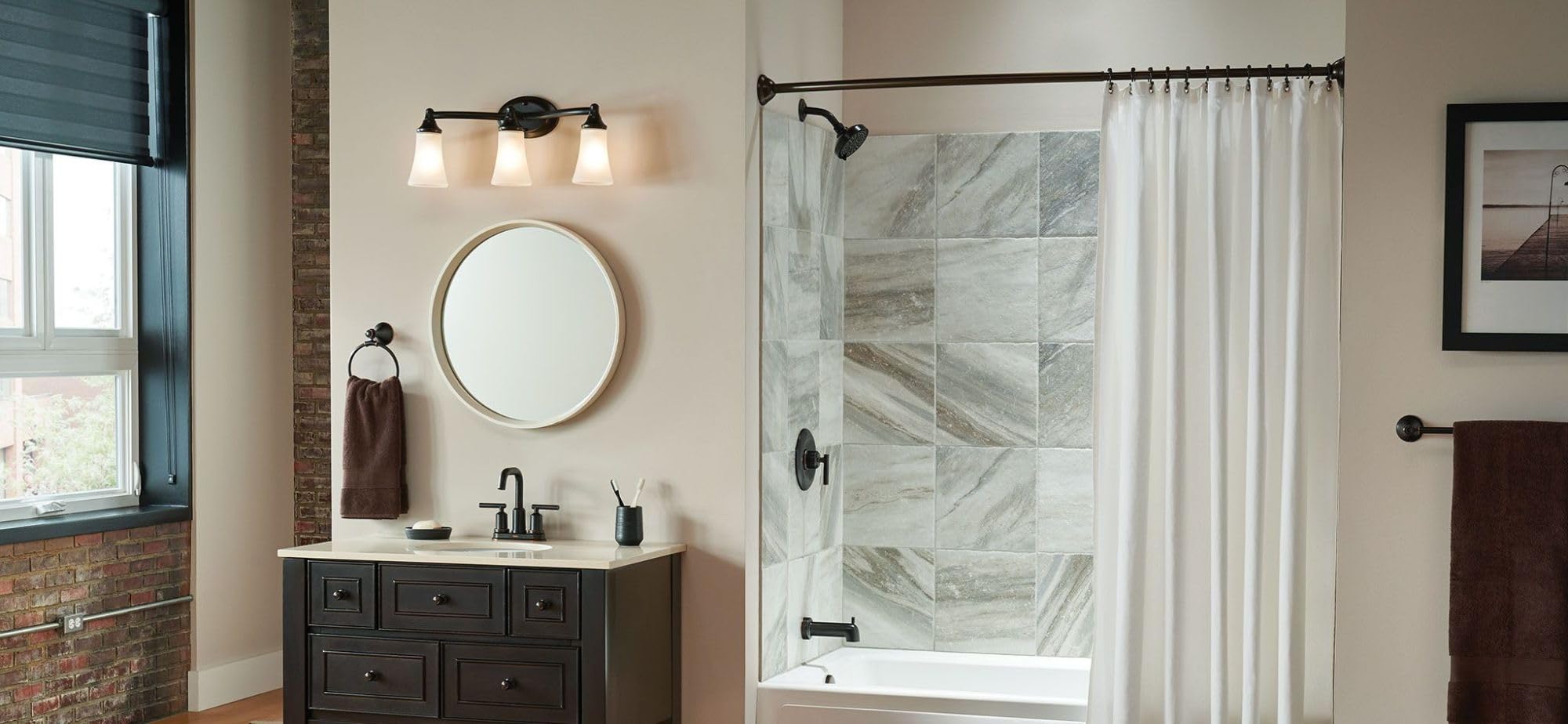 Moen 3-Light Bath Vanity Fixture, Frosted Glass, 9.60x10.00x20.60 inches, Oil Rubbed Bronze, Model YB2863ORB