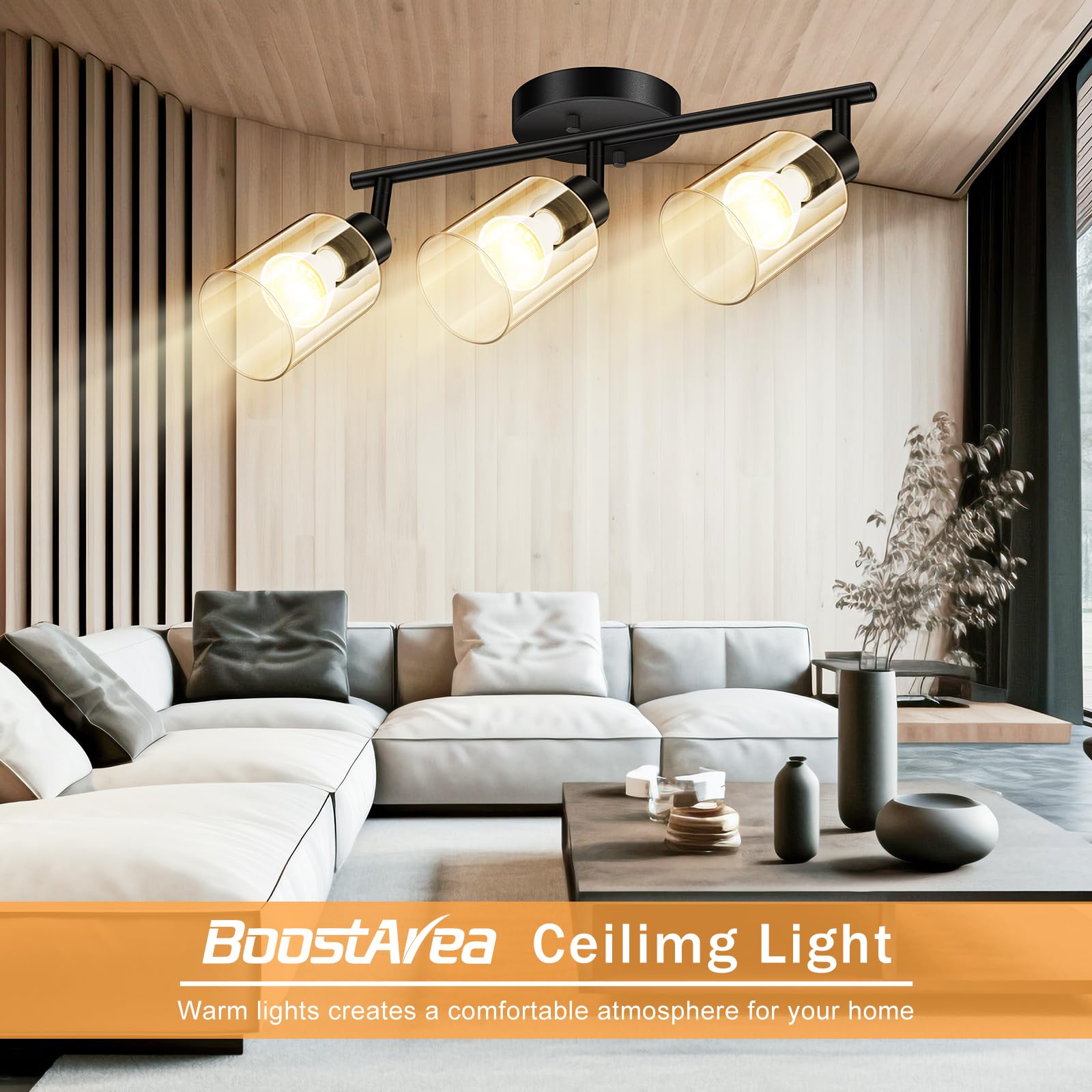 3 Light Led Track Light,Glass Lightshade Track Lighting Kit,Modern 3 Way Ceiling Spot Light For Kitchen,Dining Room,Bedroom,Hall