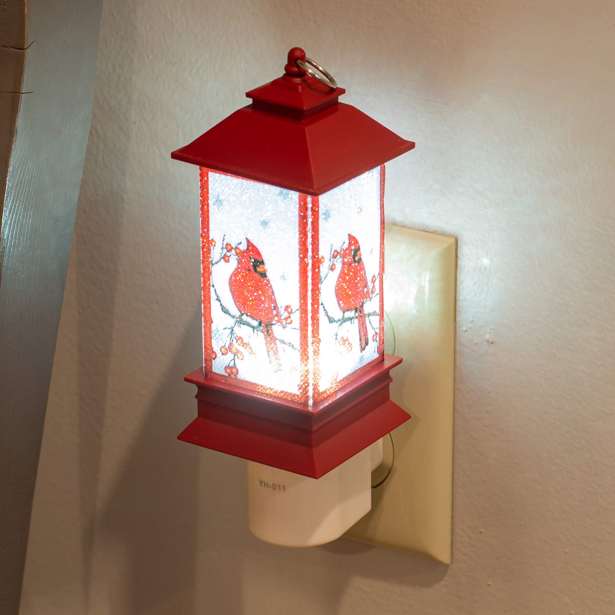 Roman Bubble Night Light - 6.25 Inch Acrylic Swivel Plug - Red & White - Model 164112
