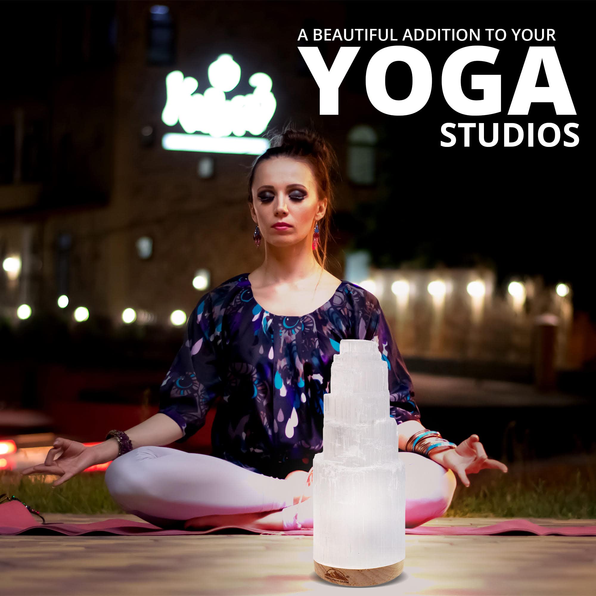 Himalayan Glow Selenite Crystal Lamp 20Cm, Hand Curved Morocco |Skyscraper| Crystals And Healing Stones,(Etl Certified) With Woo