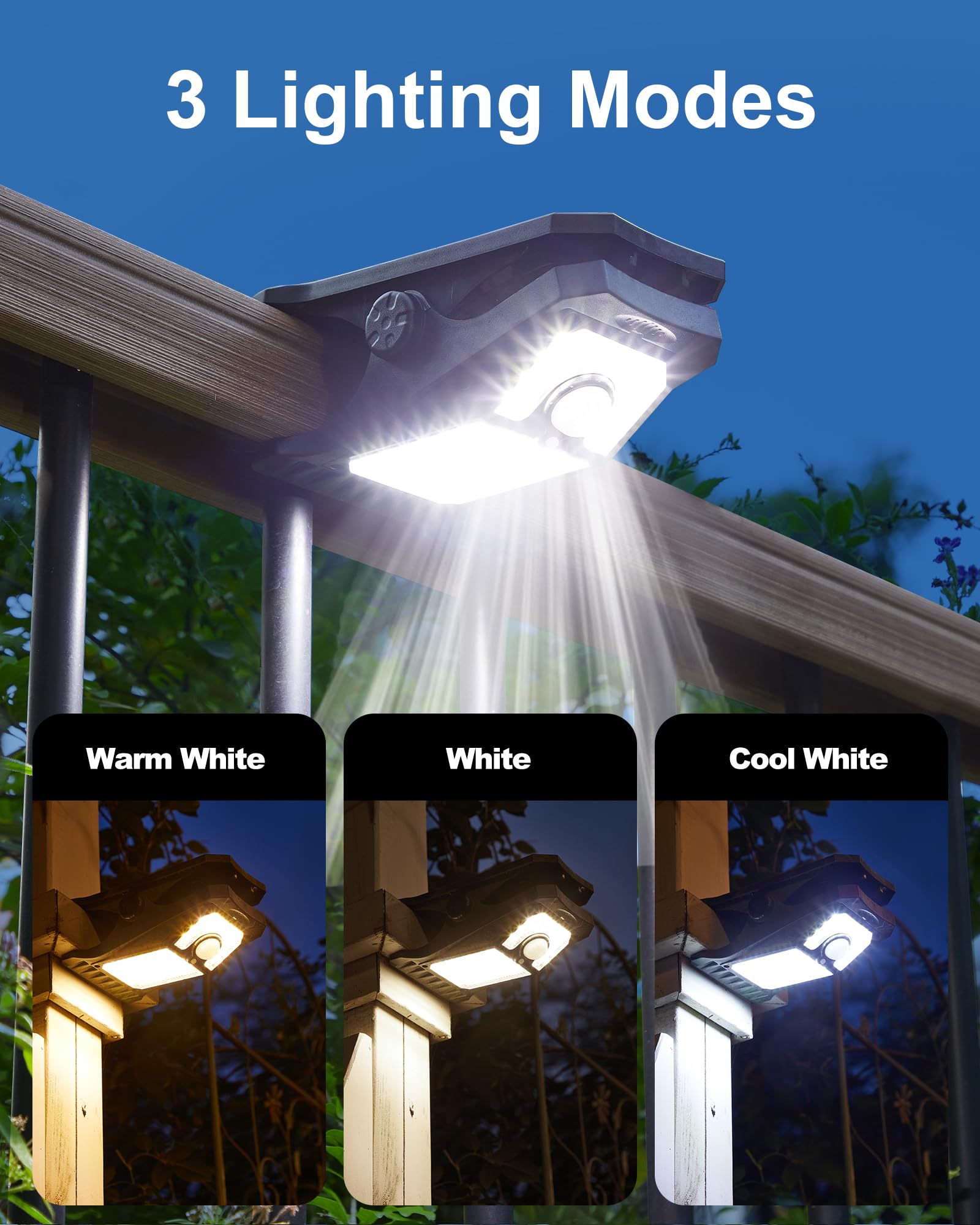 Lifengsoler 118Leds Solar Motion Sensor Lights Outdoor, 2 Pack Clip On Solar Lights Outdoor Waterproof, High Bright Solar Powered Security Lights For Outside Fence Chain Link Camping