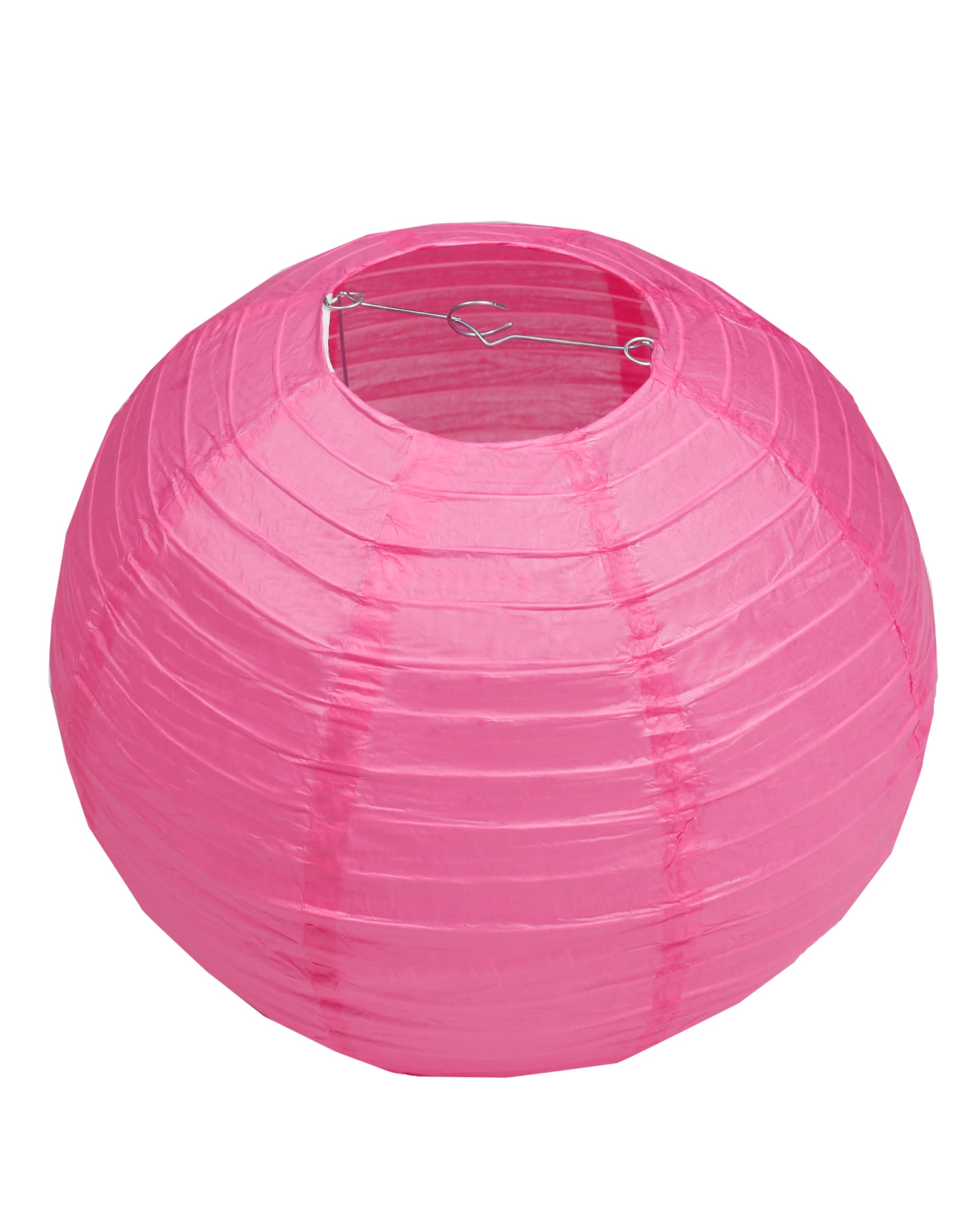 Pack Of 3 Round Paper Lanterns Lamp Wedding Birthday Party Decoration (Hot Pink, 14''/35Cm)