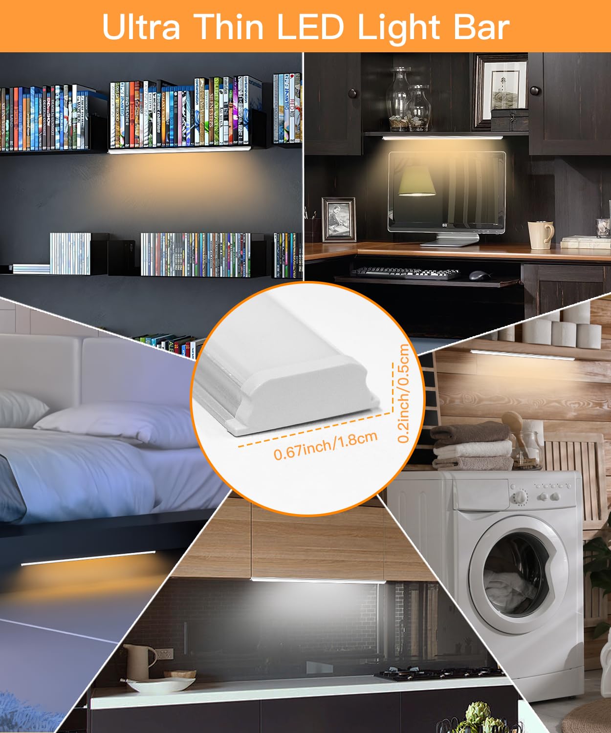 MORIACC Under Cabinet Lighting, Dimmable 2700-6000K, 12 Inch, Aluminum, 3 Pack