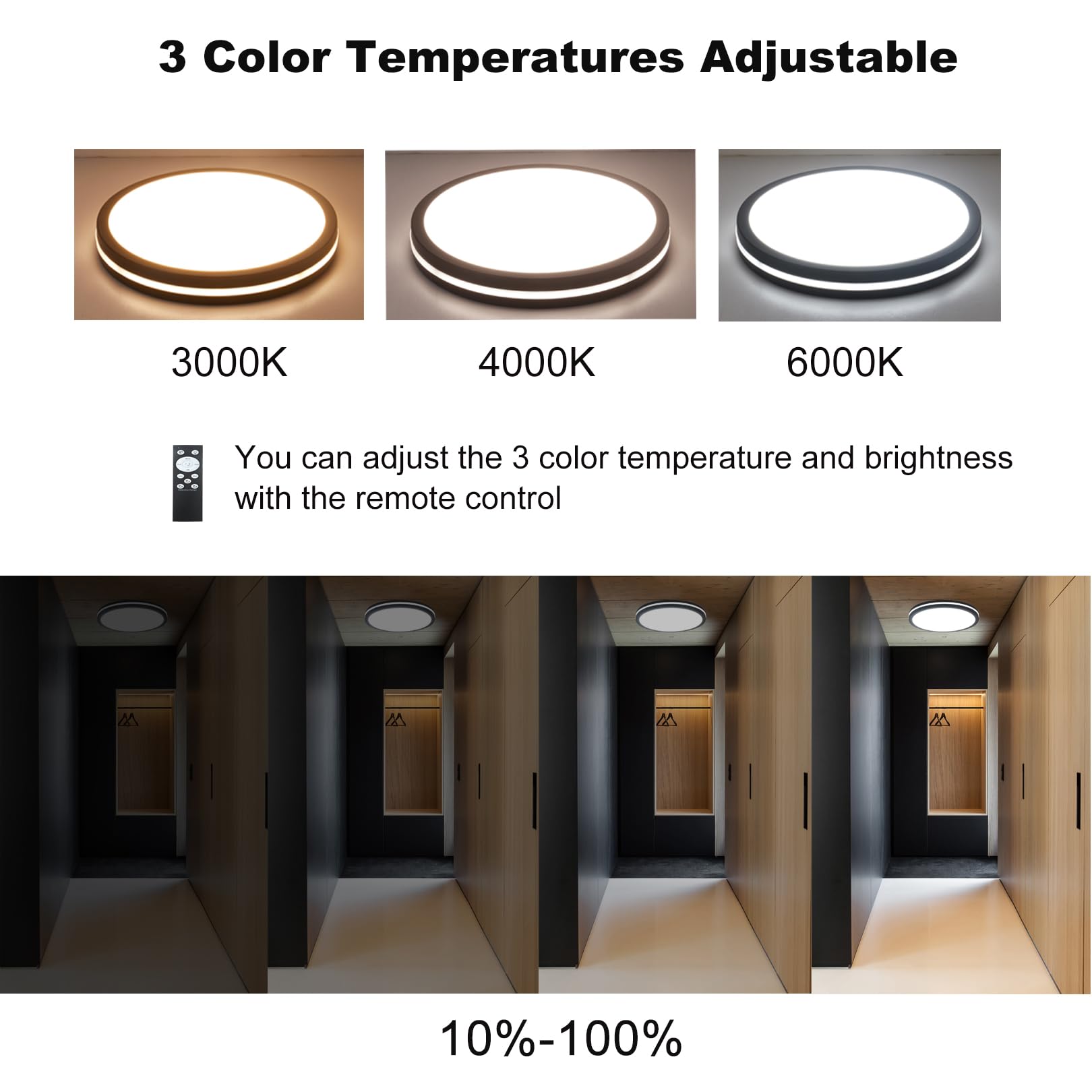 Zsyubo Motion Sensor Ceiling Light Wired,11 Inch Flush Mount Ceiling Light Fixture, Motion Sensor Light Indoor For Stair Closet