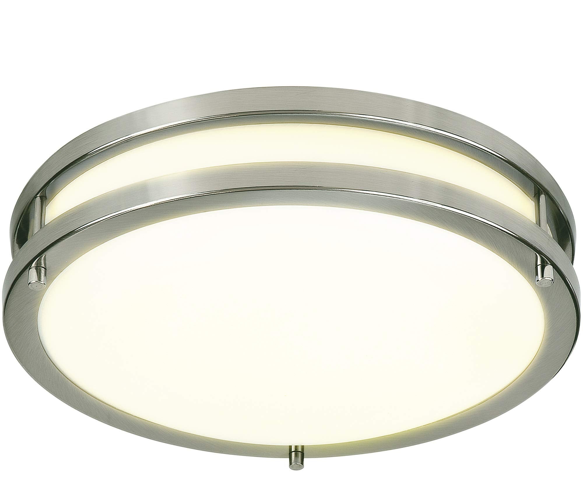 Light Blue USA LED Flush Mount Ceiling Light 12 inch 15W Dimmable 1200lm 3000K Warm White Brushed Nickel Model CL15-3K71-Dbl12D