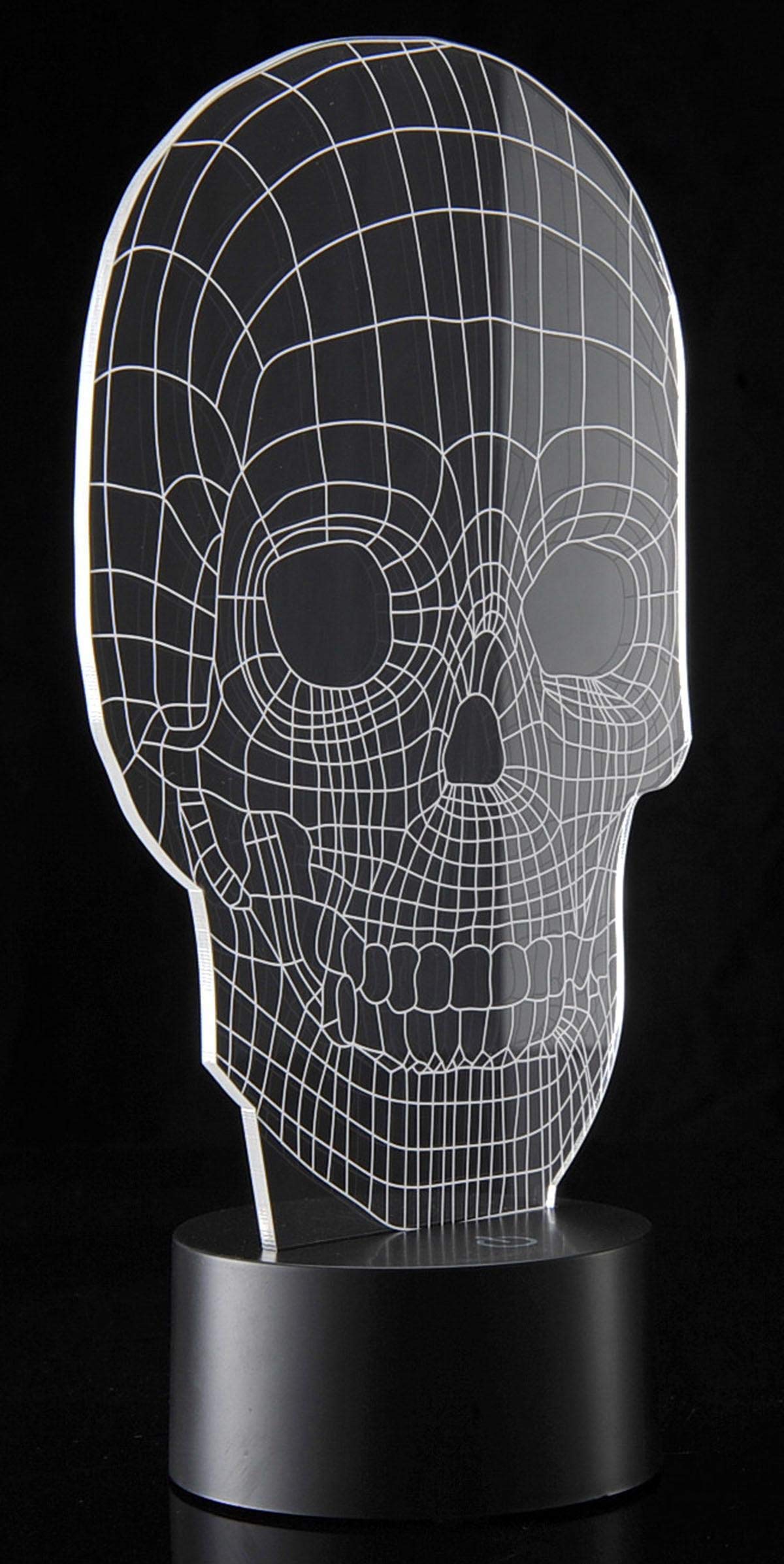 PowerTRC 3D LED Night Light Skull Lamp, Color Changing, USB Powered, Multicolor, Model TG2815