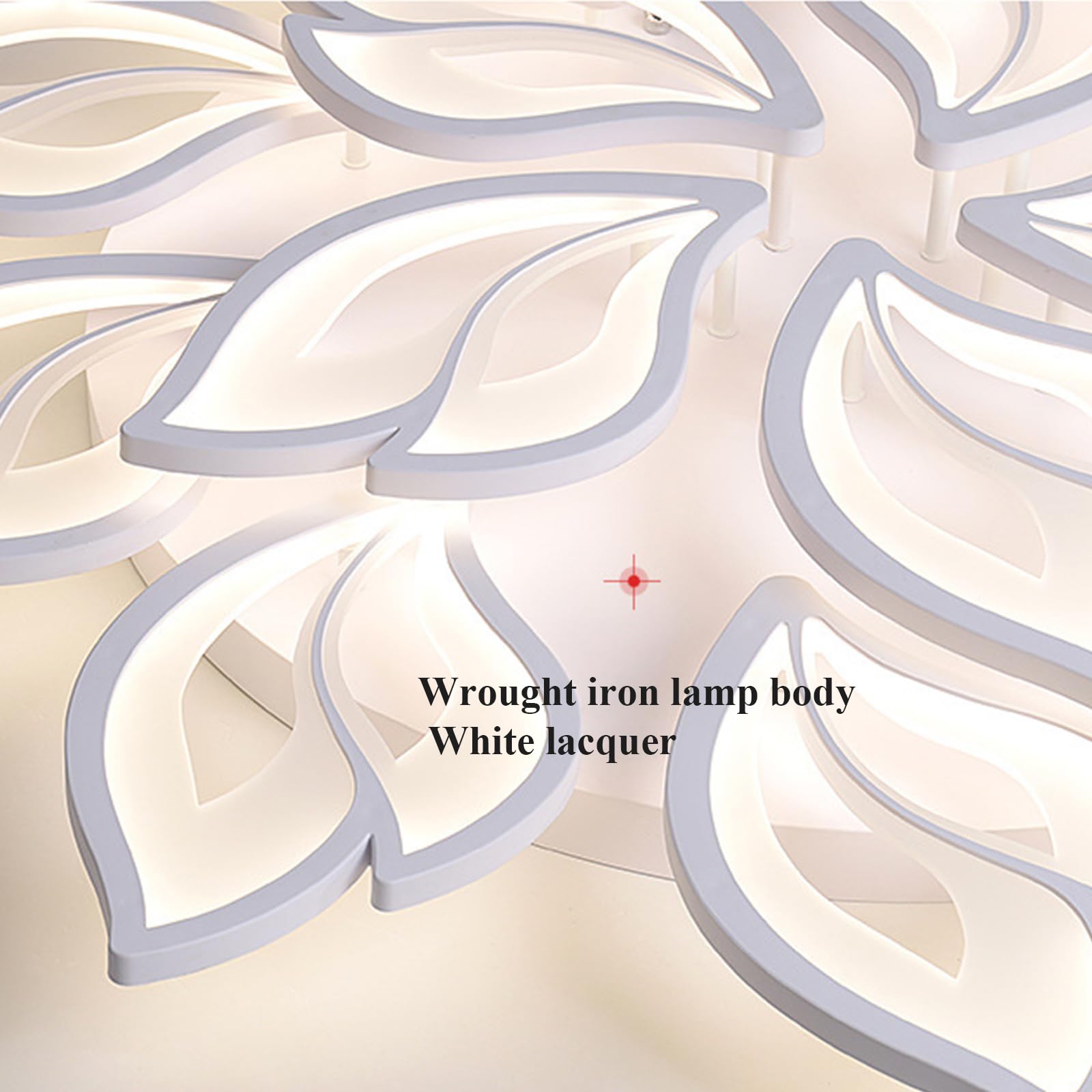 JAYMP Dimmable Flower Shaped Ceiling Light 39.4" LED Fixture, Remote Control, White/15 Petals, Model GB6105