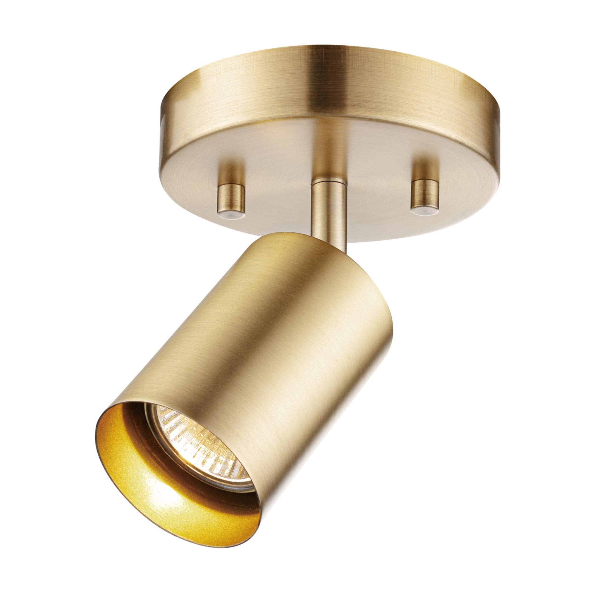 Globe Electric 59765 Pratt Track Lighting Spotlight, 1 Light, Matte Brass, Metal
