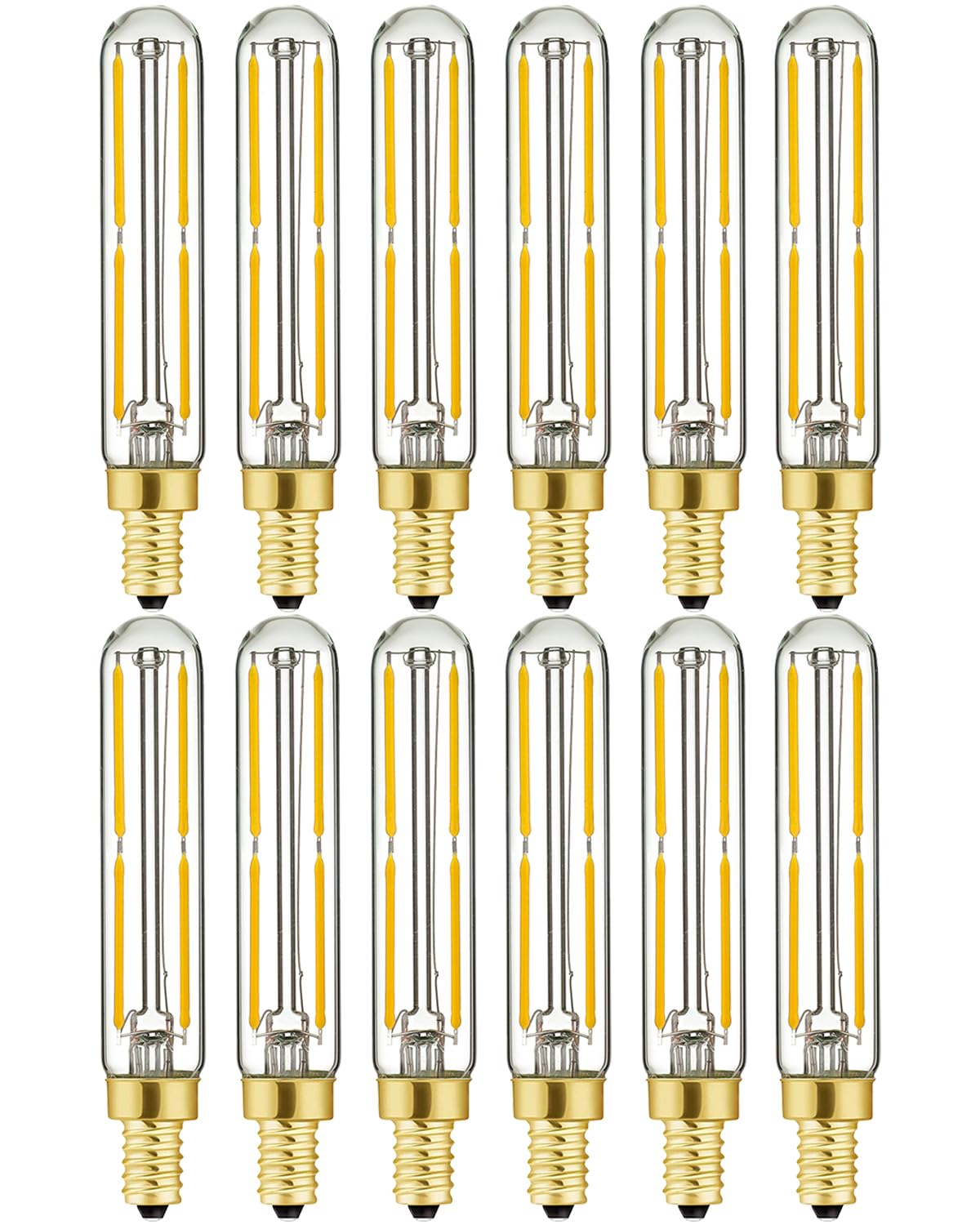 Leools E12 LED Bulb 6W Dimmable 3000K Soft White 12-Pack Candelabra Glass 60W Equivalent