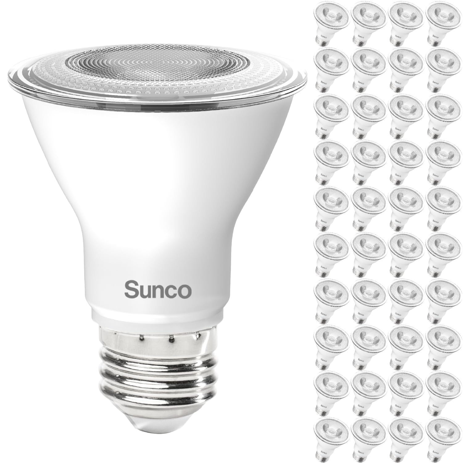 Sunco 40 Pack PAR20 LED Bulb,Track Light Bulbs Flood Lighting Indoor Outdoor, High Brightness, 800 LM, 8W (50W Equivalent), 3000