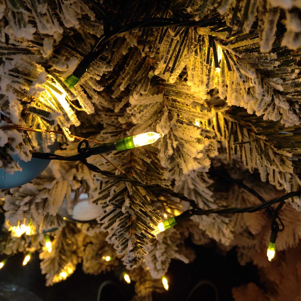 MAGOTAN Christmas Lights, Battery Operated 18ft 50 LED Warm White String Lights, Waterproof, Green Wire, Model PD-8069