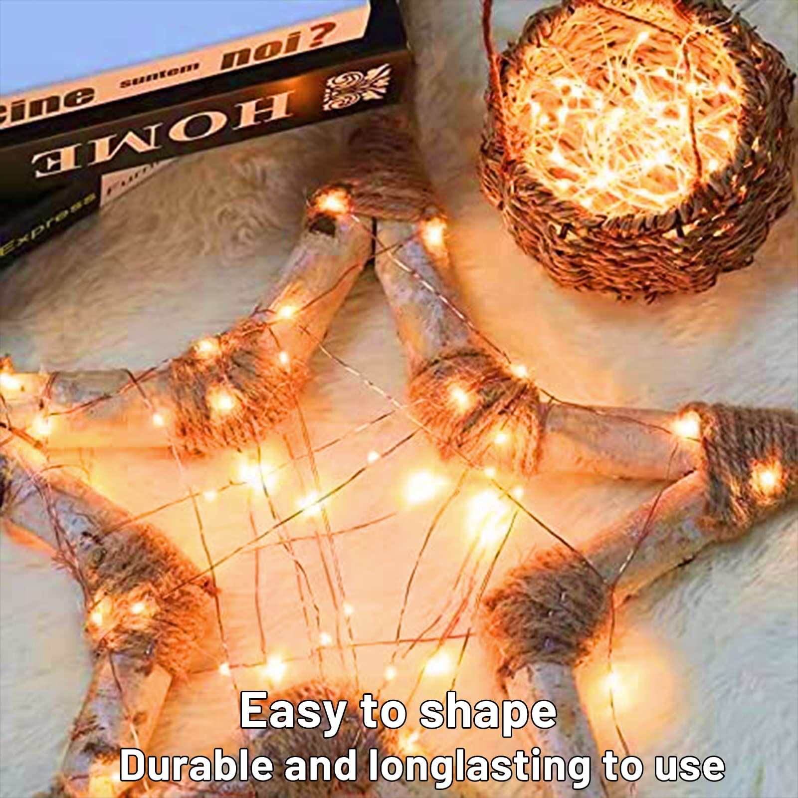 6 Pack Led Fairy Lights Battery Operated With Timer, 13Ft 40Led Waterproof Firefly Lights Silver Wire Mini Twinkle String Lights For Wedding Christmas Birthday Party Mason Jar Decorations, Warm White
