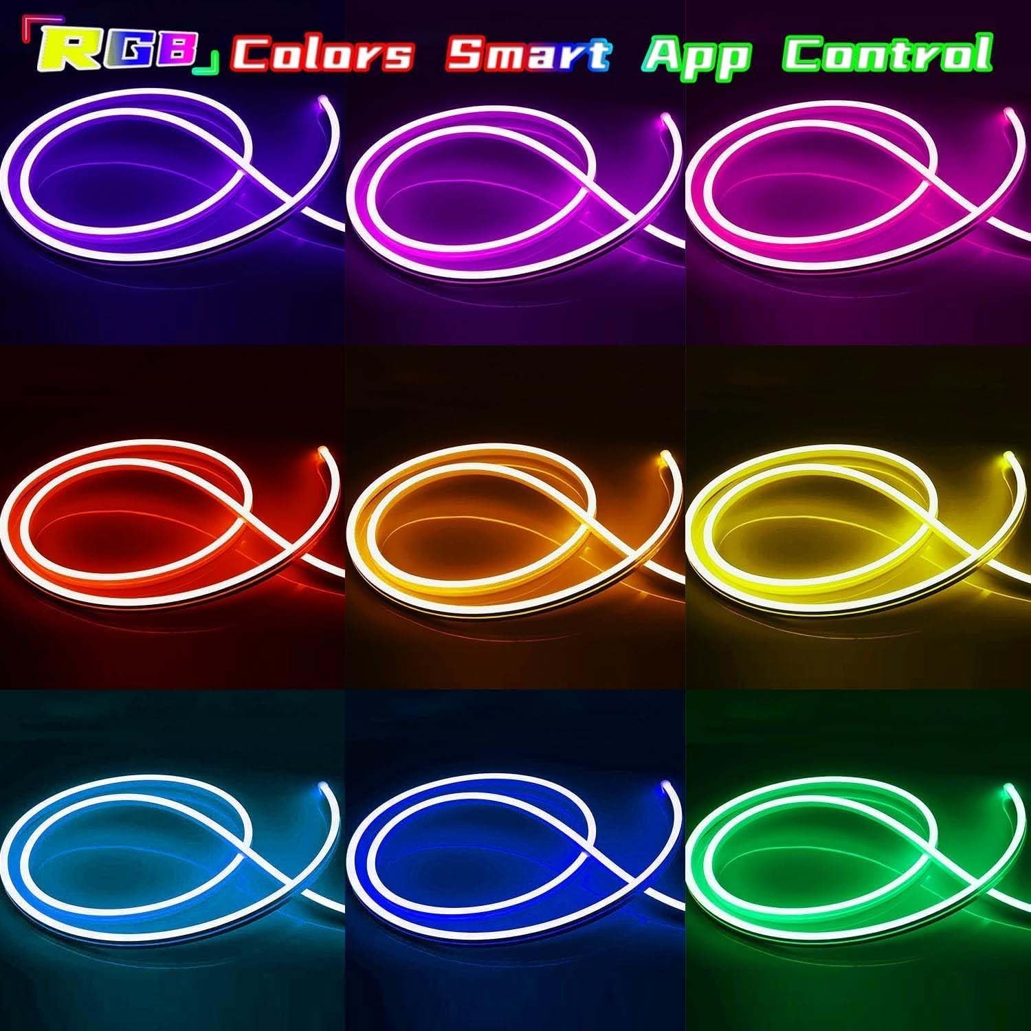 L8Star Neon Strip Lights, 32.8Ft/10M Led Neon Rope Lights With Remote App Control Ip65 Waterproof Flexible Neon Led Strip Lights