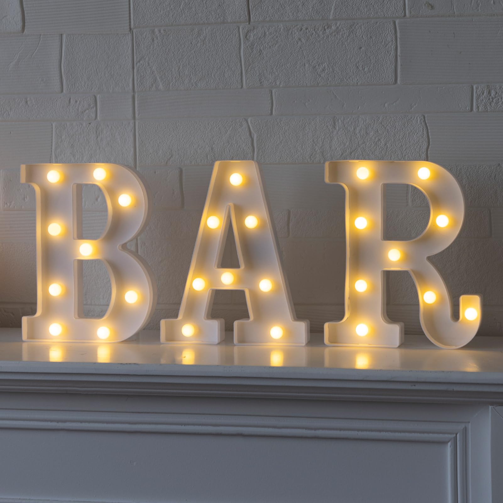 IFDGCTK LED Marquee Letter Lights, Battery Powered, Warm White Acrylic, Model IFDGCTK