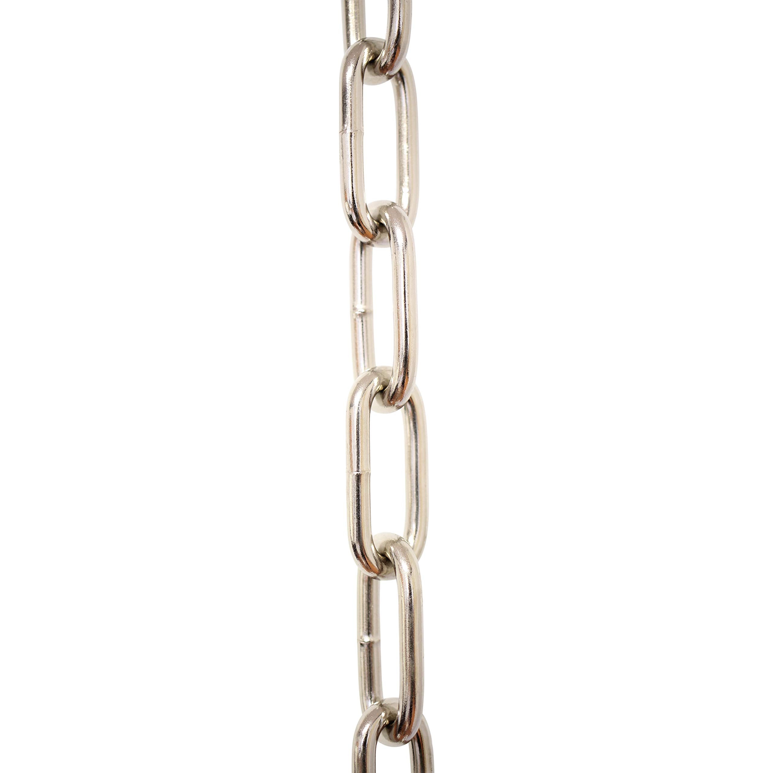 RCH Hardware Decorative Solid Steel Oval Link Fixture Chain - 3 Increments, 3 Gauge, Polished Nickel, Model CH-S59-06-PN-3