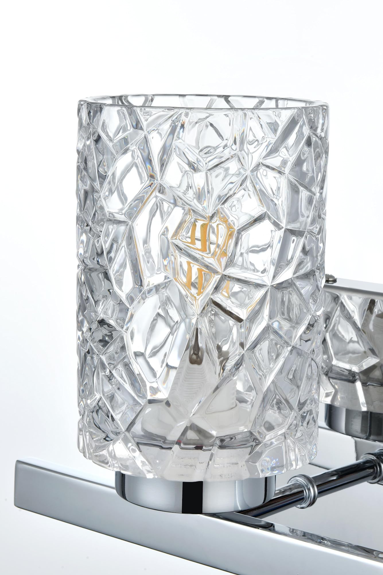 Living District Cassie 1-Light Metal Bath Sconce in Brass and Clear
