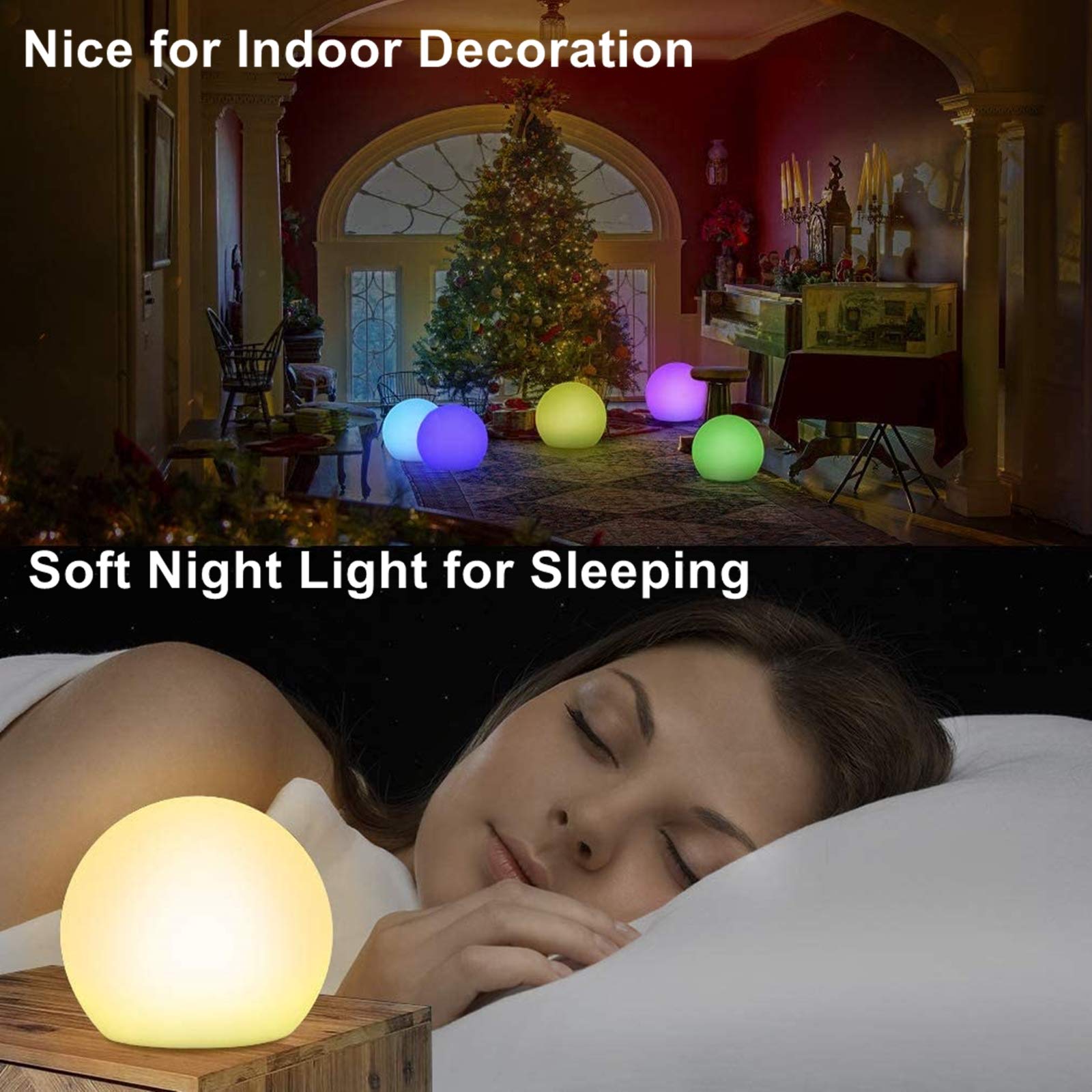 Borelor Led Globe Light - 8-Inch Rechargeable Remote Control Night Light, 16 Rgb Colors, Purple For Indoor/Outdoor Home/Party Decoration