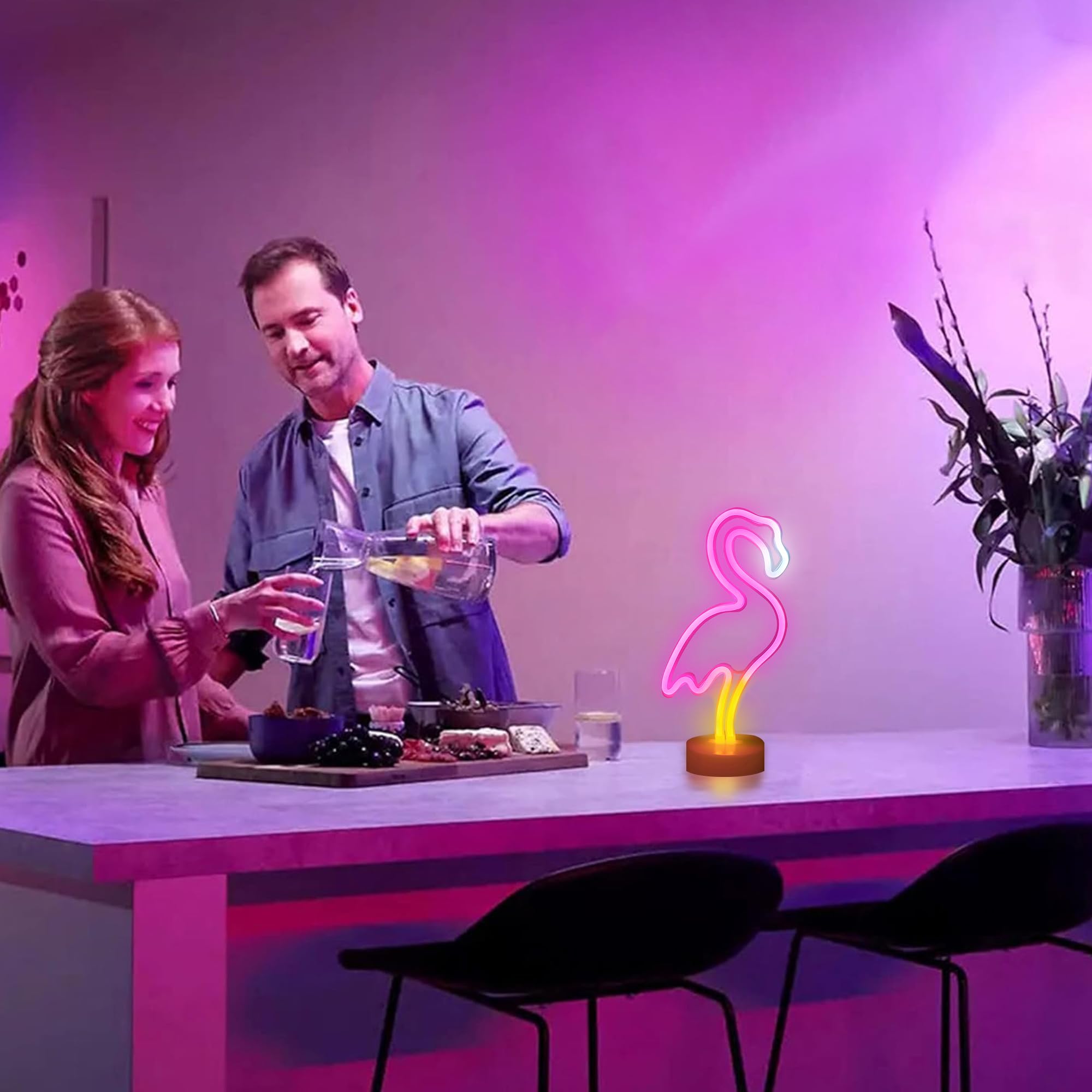 Flamingo Neon Signs Led Light Wall Lamp Home Decor Battery/Usb Powered Led Pink Neon Signs Animal Night Light For Bedroom Birthd