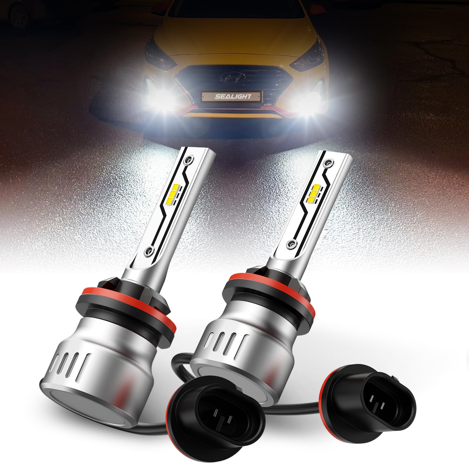 SEALIGHT 880 LED Fog Light Bulbs 12000LM, 1:1 Size, Pack of 2, Compatible with 880/885/893/899, White